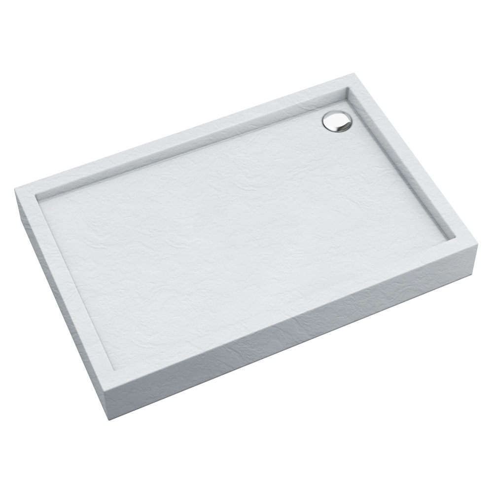 Schedpol Medium White Stone téglalap alakú zuhanytálca 100x90 cm fehér 3.4745/B/ST