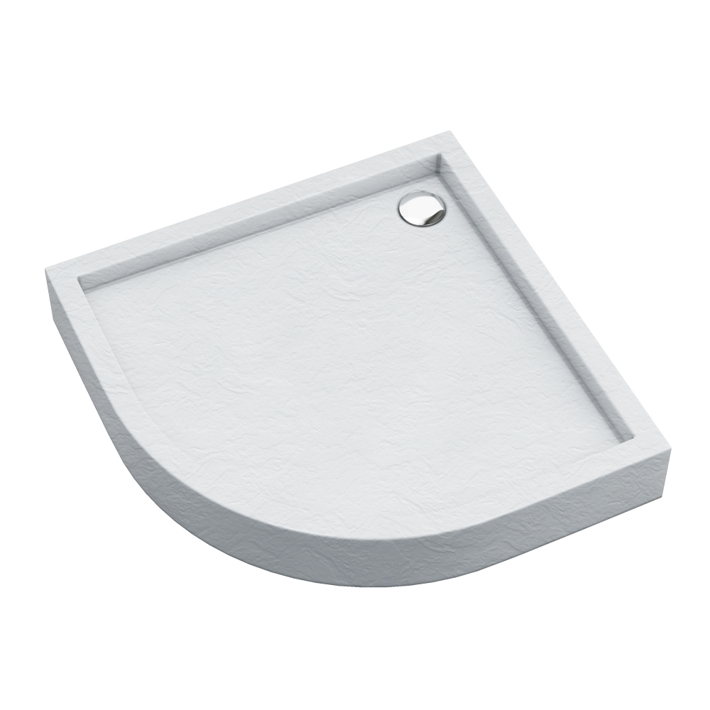 Schedpol Medium White Stone félkör alakú zuhanytálca 80x80 cm fehér 3.4733/B/ST