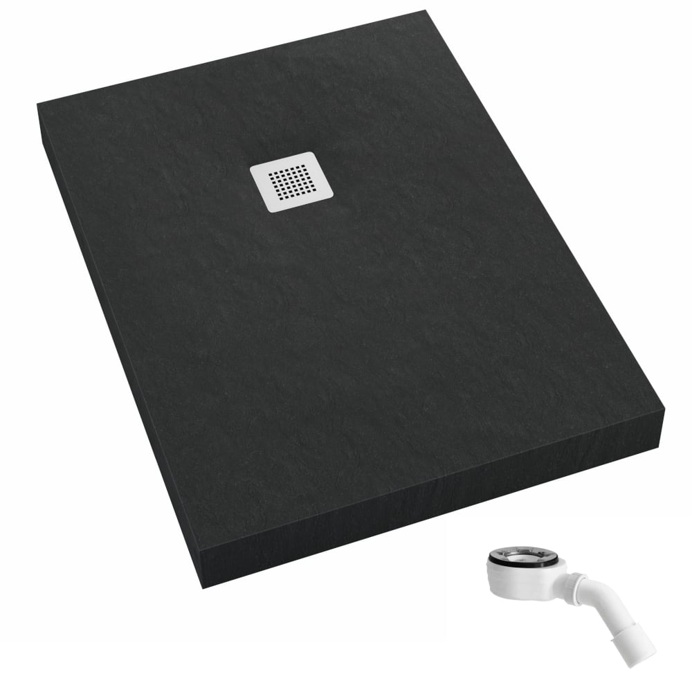 Schedpol New Horizons Black Stone téglalap alakú zuhanytálca 110x90 cm fekete 3.3316/C/ST-M2