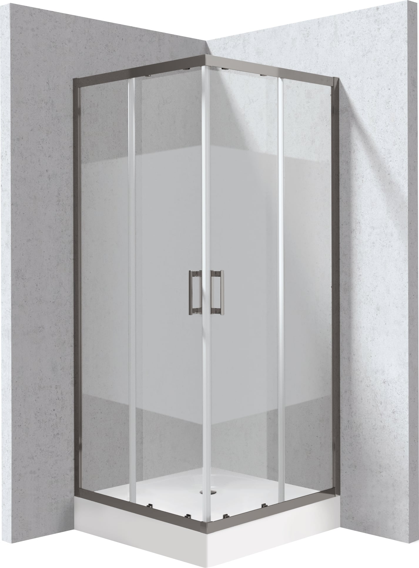 Deante Funkia Evo zuhanykabin zuhanytállal 90x90 cm négyzet grafit matt/üveg mintával KYCZDE99P