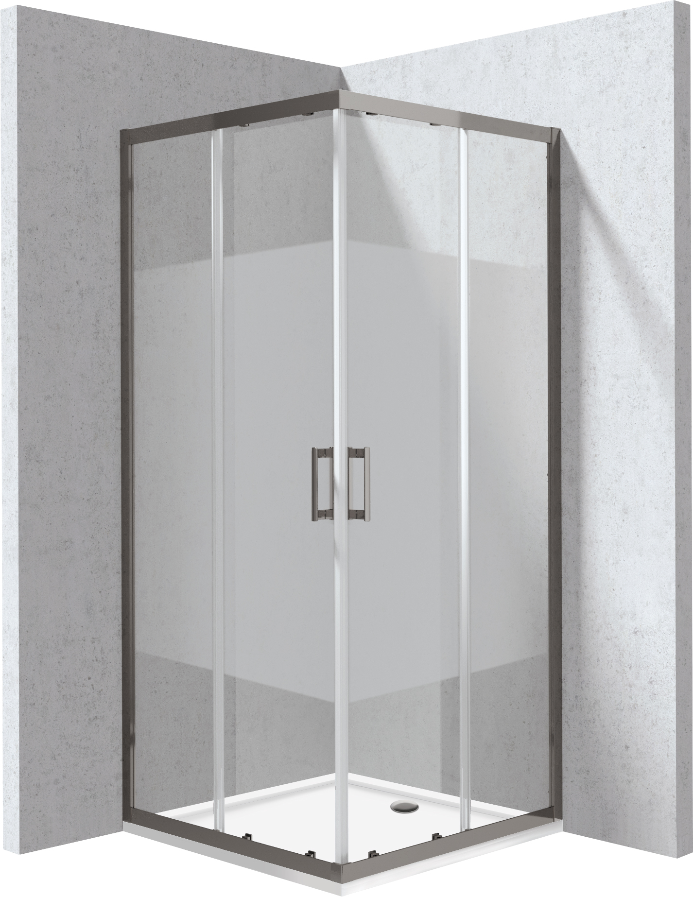 Deante Funkia Evo zuhanykabin zuhanytállal 80x80 cm négyzet grafit matt/üveg mintával KYCPDE88P