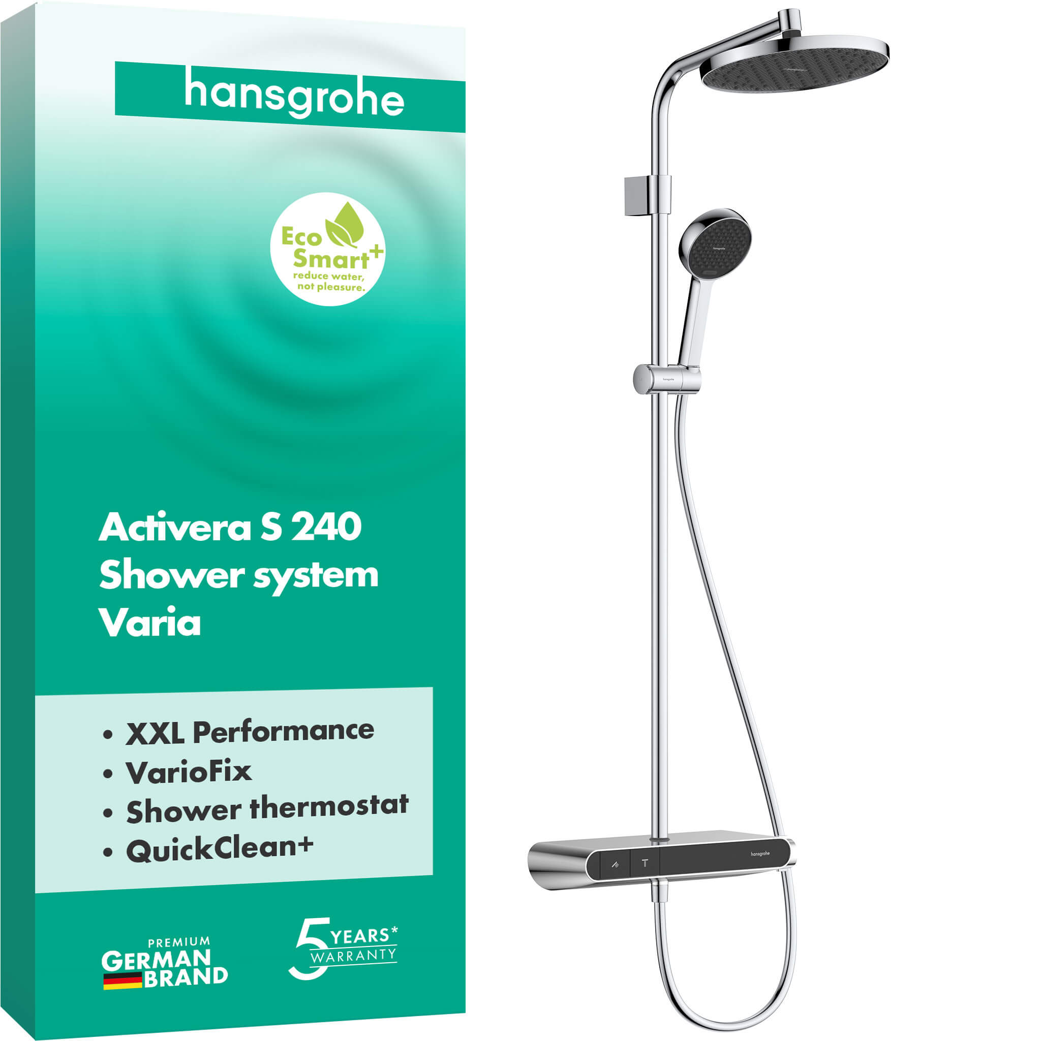 Hansgrohe Activera S zuhany készlet fal termosztáttal trópusi zuhany opcióval króm 28639000
