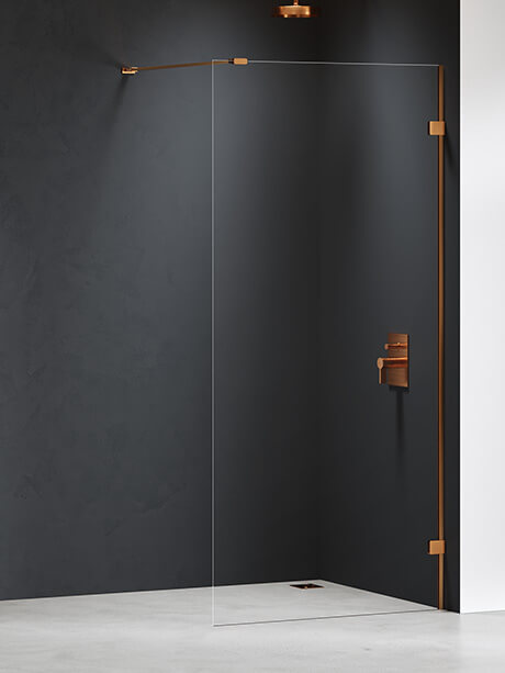 New Trendy Eventa zuhanykabin fal walk-in 100 cm réz csiszolt/átlátszó üveg EXK-8160