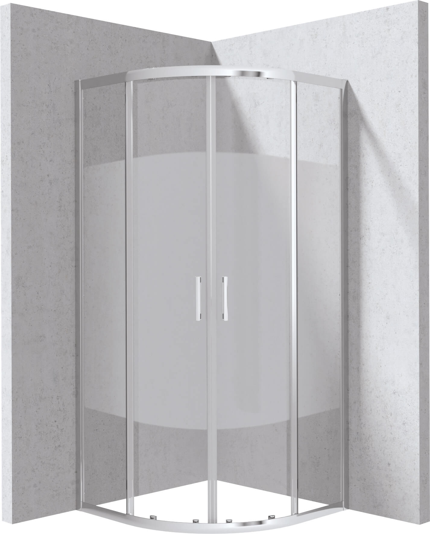 Deante Funkia Evo zuhanykabin 90x90 cm félkör alakú króm fényes/üveg mintával KYP0E99P