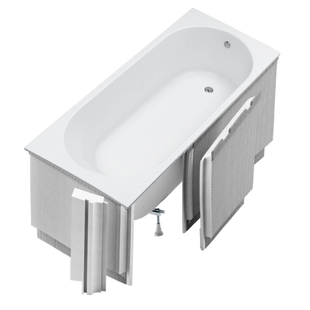 Schedpol Tara White Mat SET kád burkolattal 180x80 cm fehér 3.588/B/MG/OULED/S