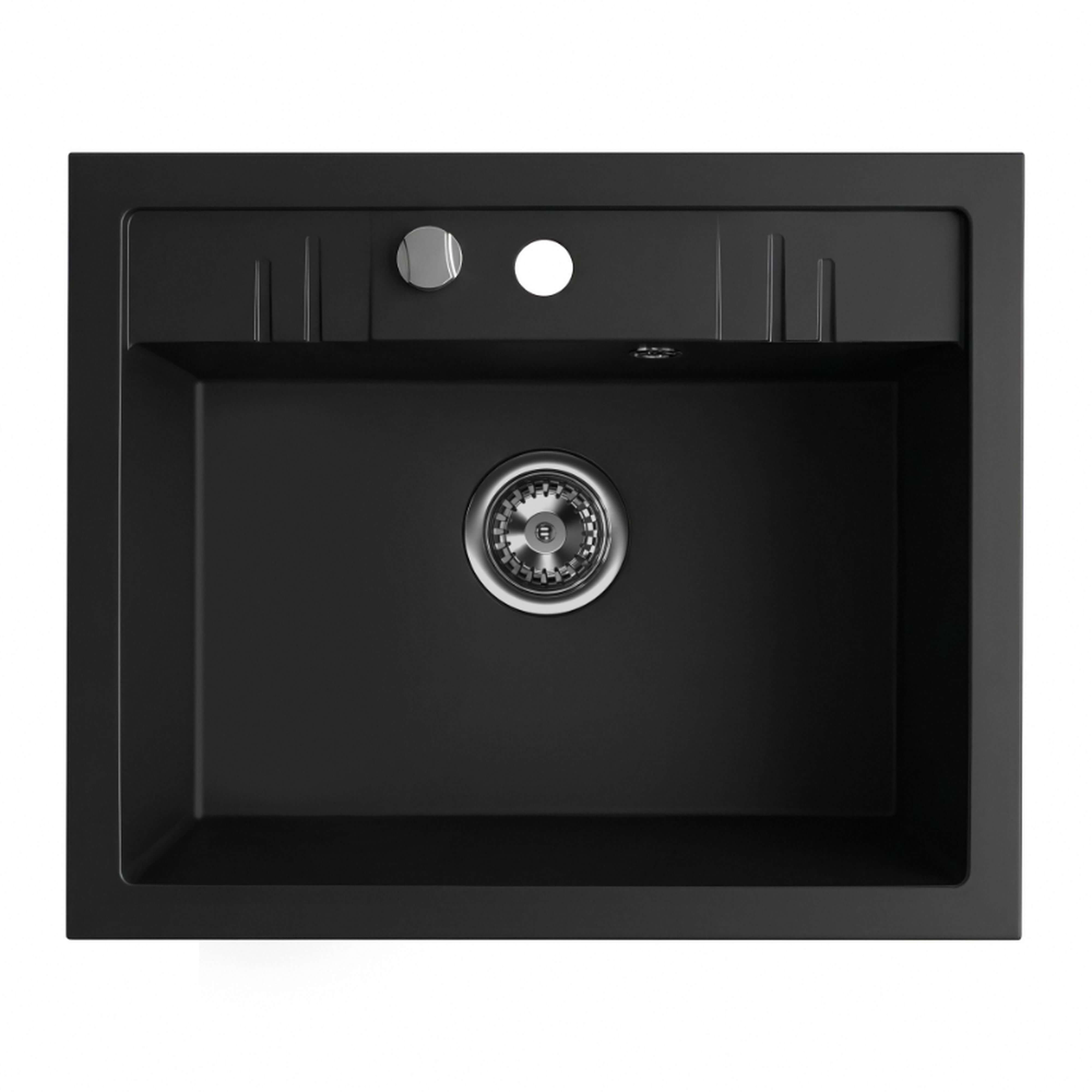 Ferro Mezzo II gránit mosogató 58x48 cm fekete DRGM1-48-58BM