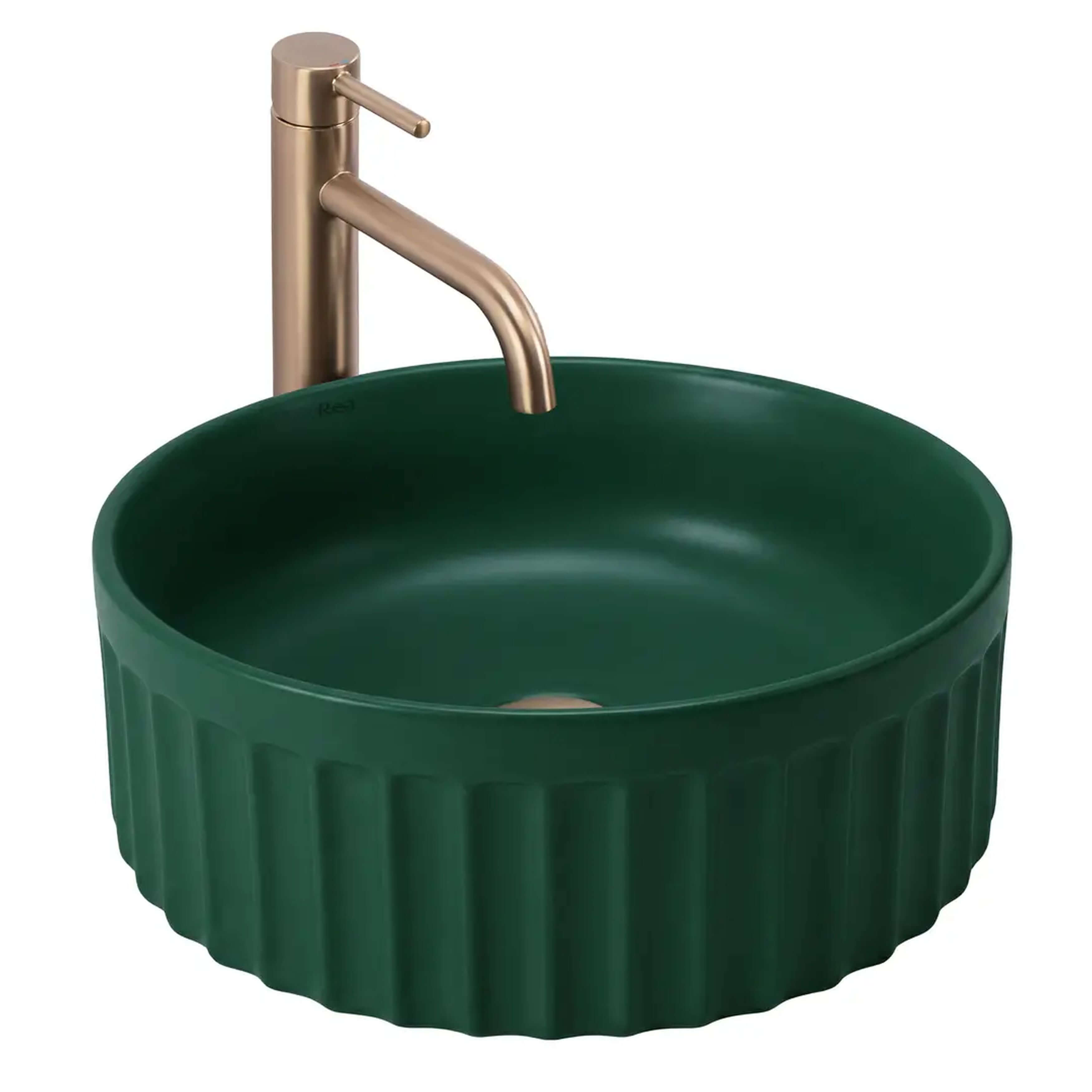 Rea Duo mosdótál 38x38 cm kerek mosdótálak zöld matt REA-U3605