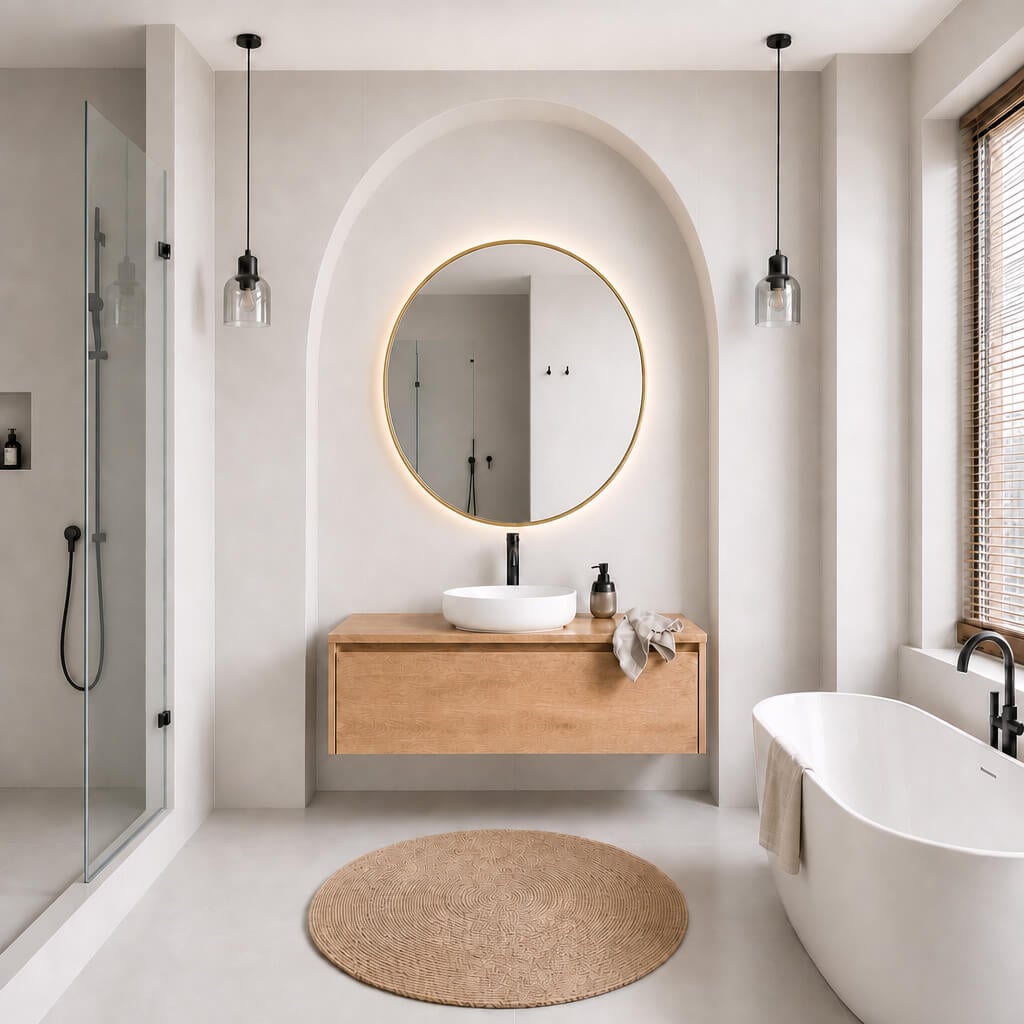 Baltica Design Aluma tükör 50x50 cm kerek világítással arany 5904107933795