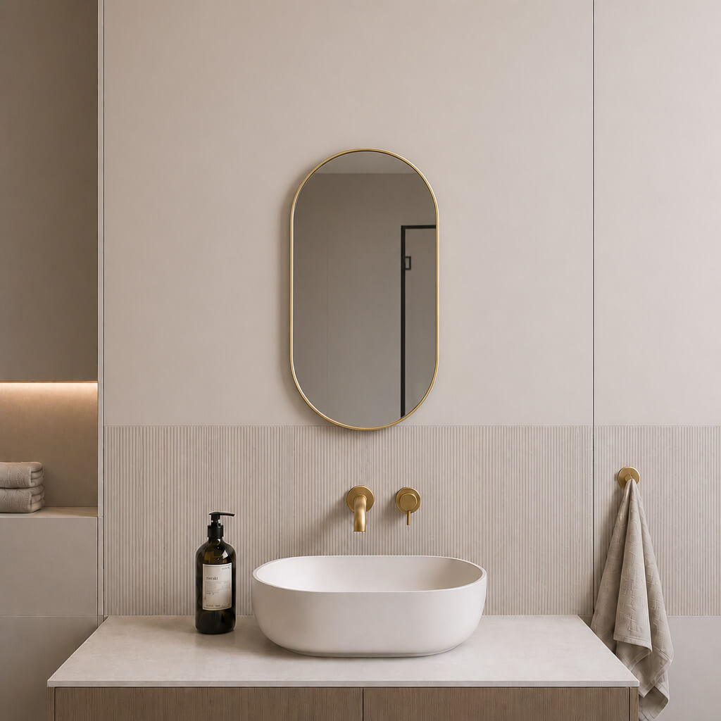 Baltica Design Aluma tükör 40x80 cm ovális arany 5904107933566