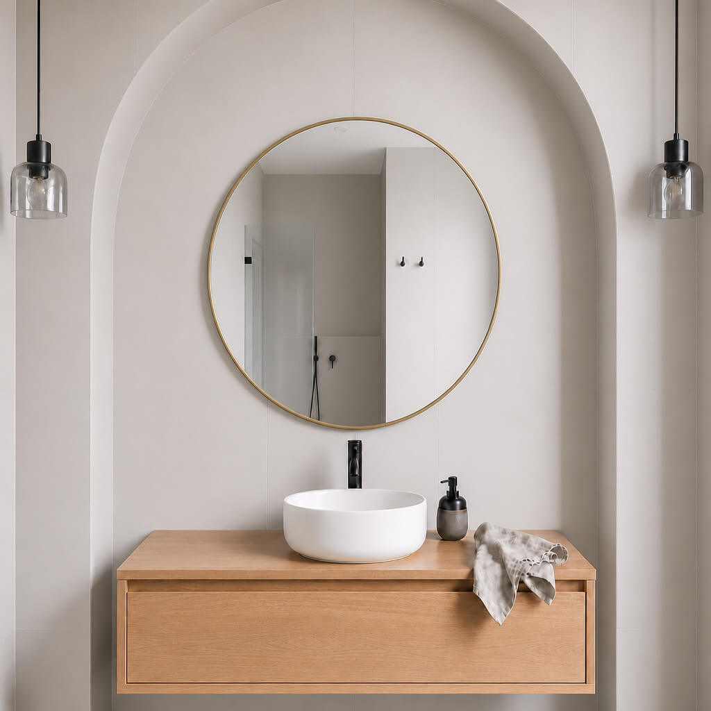 Baltica Design Aluma tükör 80x80 cm kerek arany 5904107933368