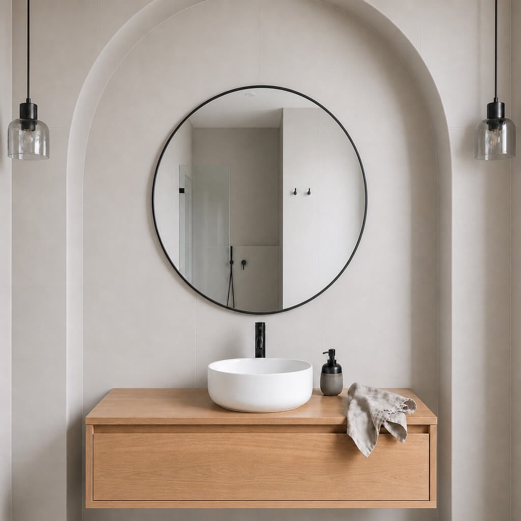 Baltica Design Aluma tükör 90x90 cm kerek fekete 5904107933375