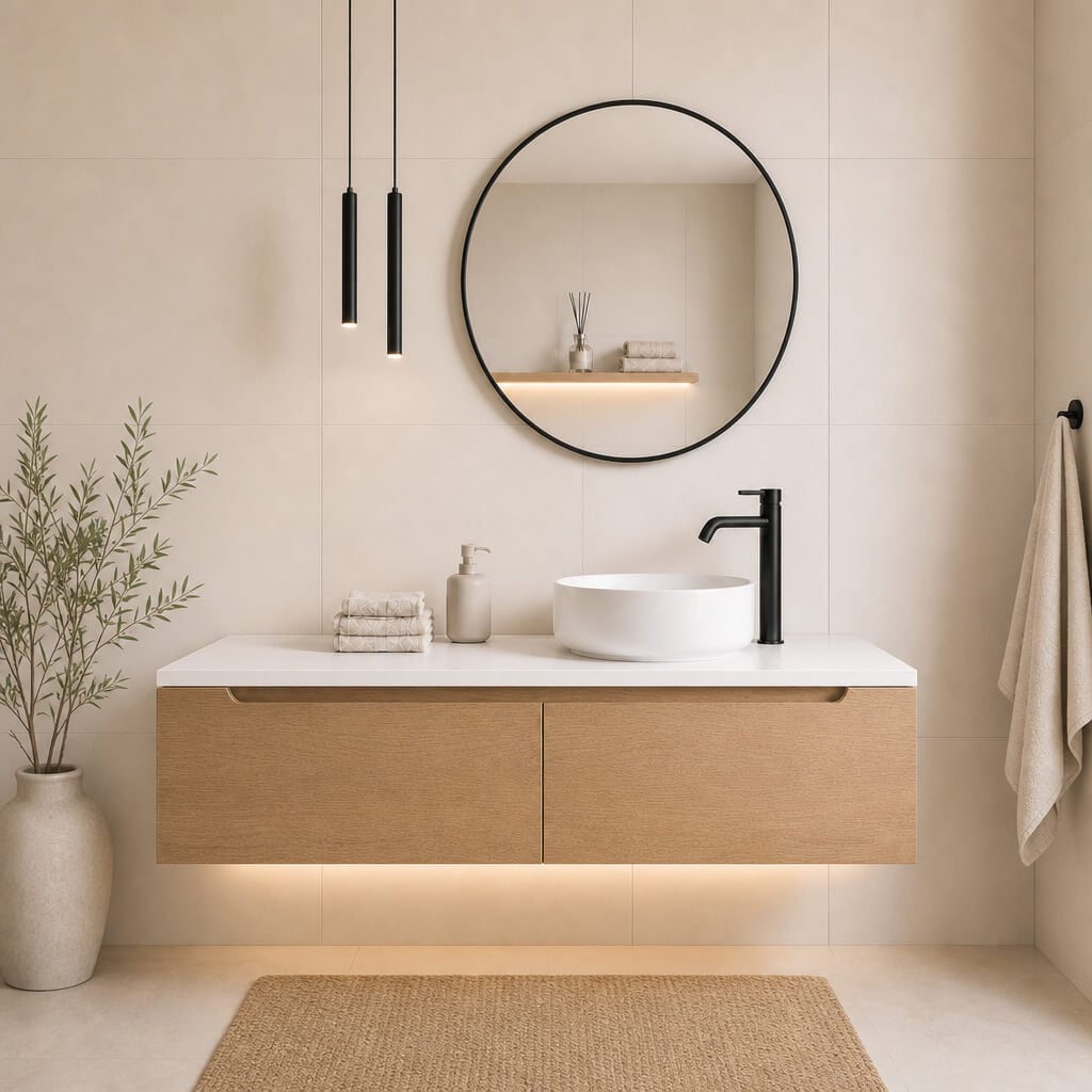 Baltica Design Aluma tükör 50x50 cm kerek fekete 5904107933290