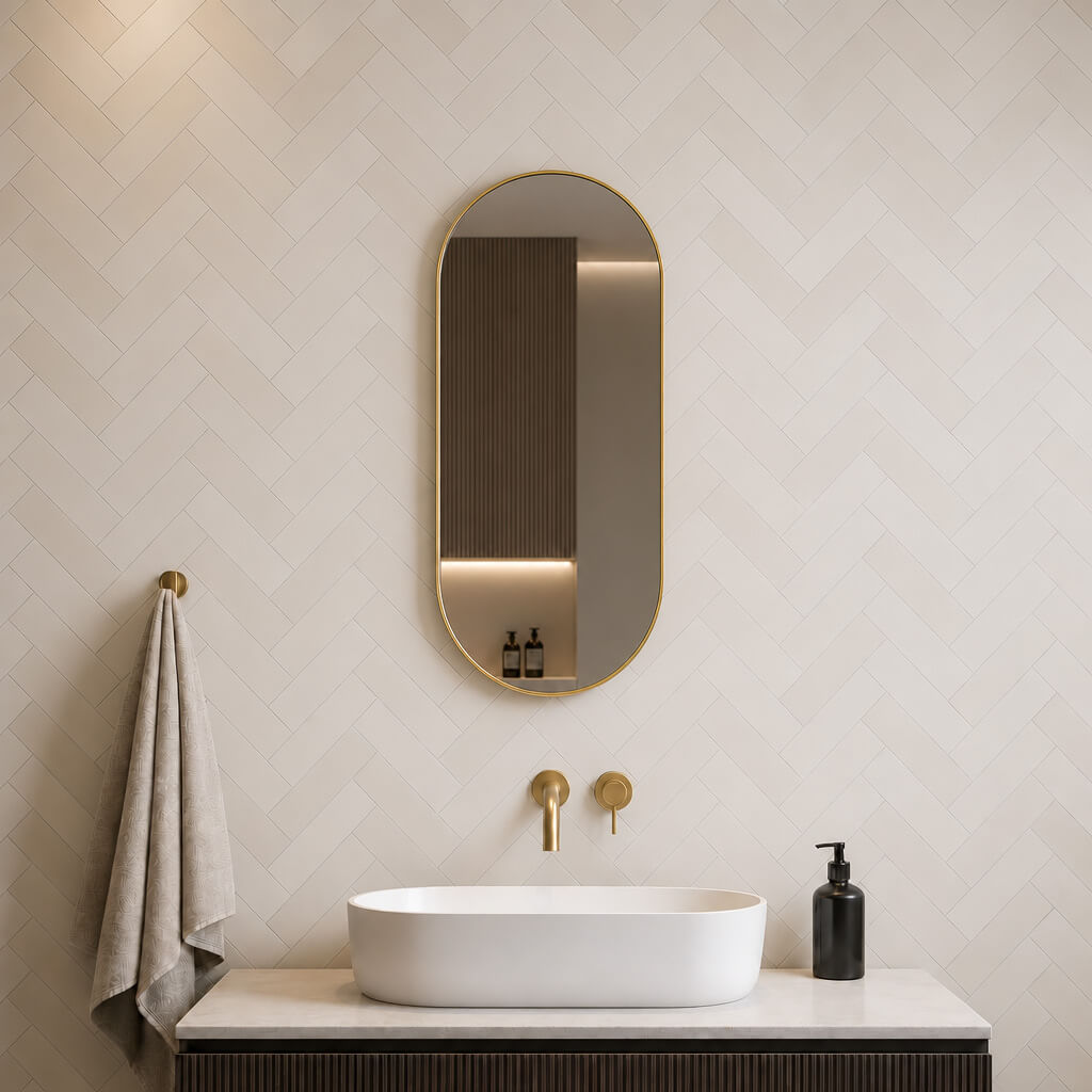 Baltica Design Aluma tükör 50x100 cm ovális arany 5904107933627