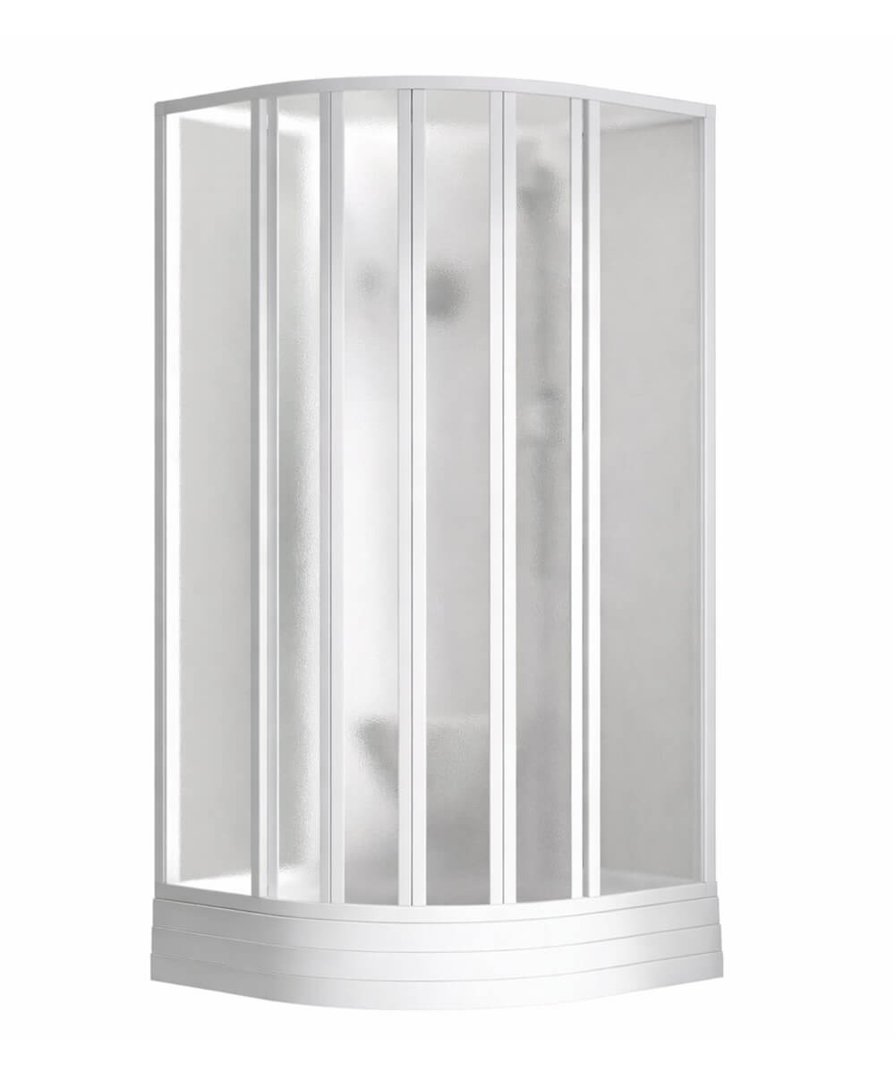 Ravak Supernova zuhanykabin zuhanytállal 80x80 cm félkör alakú fehér fényes/ 80644112ZG