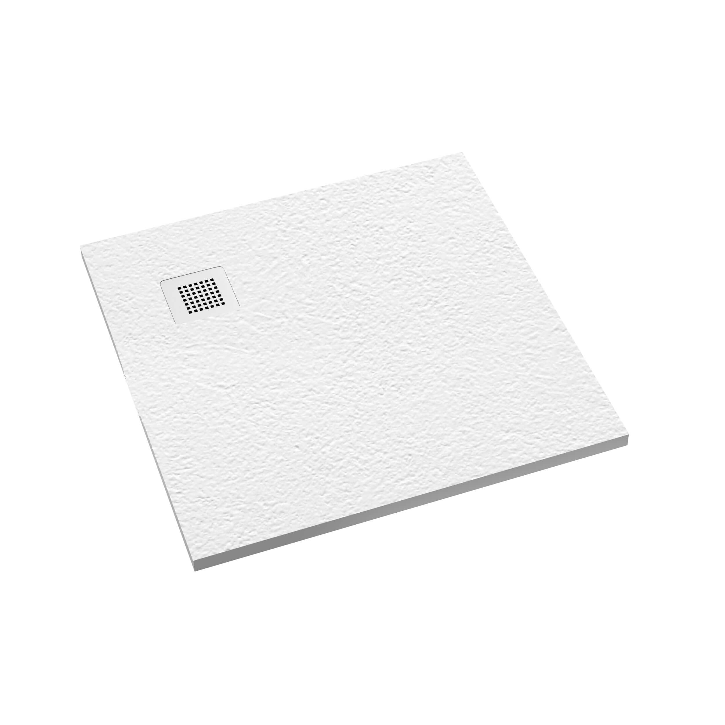 Schedpol Kalait Grooved White Stone négyzet alakú zuhanytálca 100x100 cm fehér 3.3102/B/GR-M2