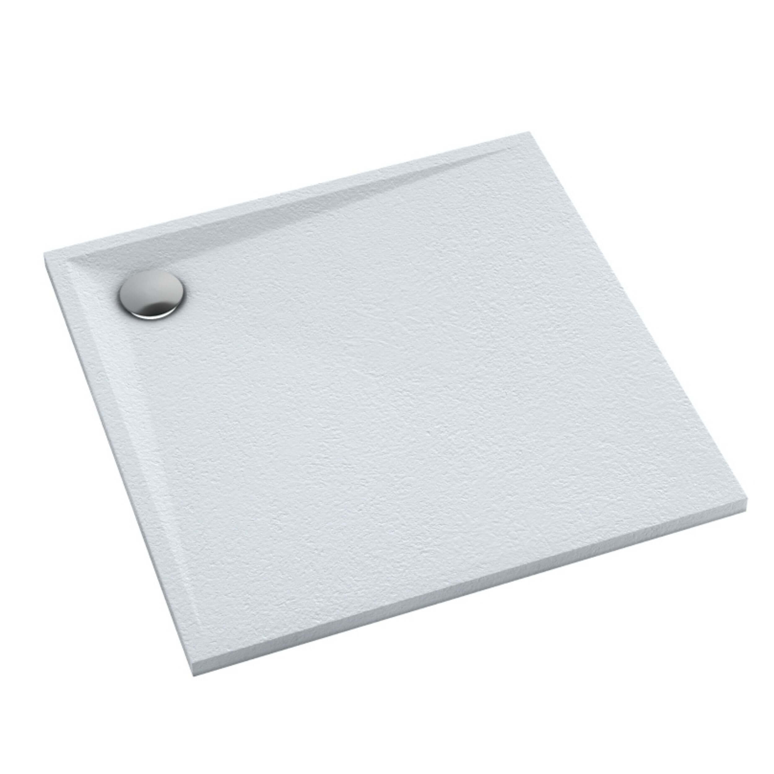 Schedpol Etrusco Grooved White Stone négyzet alakú zuhanytálca 90x90 cm fehér 3.461/B/GR