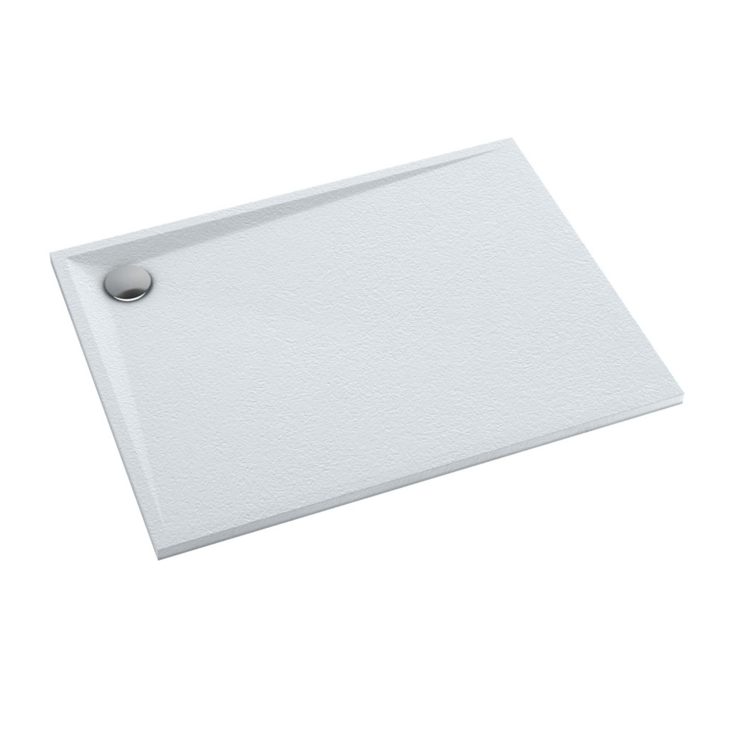 Schedpol Etrusco Grooved White Stone téglalap alakú zuhanytálca 100x80 cm fehér 3.465/B/GR