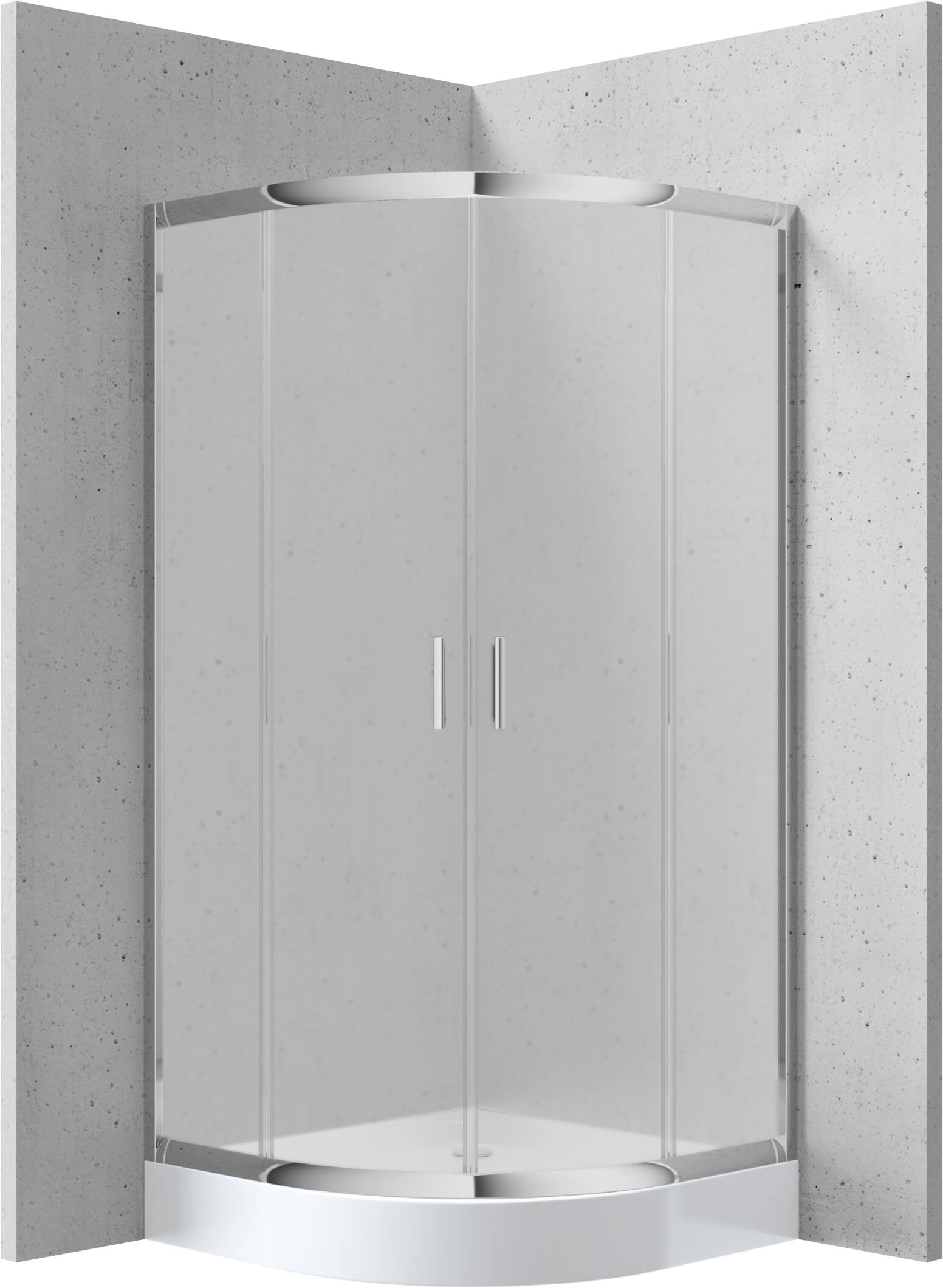 Deante Funkia zuhanykabin zuhanytállal 90x90 cm félkör alakú króm fényes/átlátszó üveg KYPZ651K