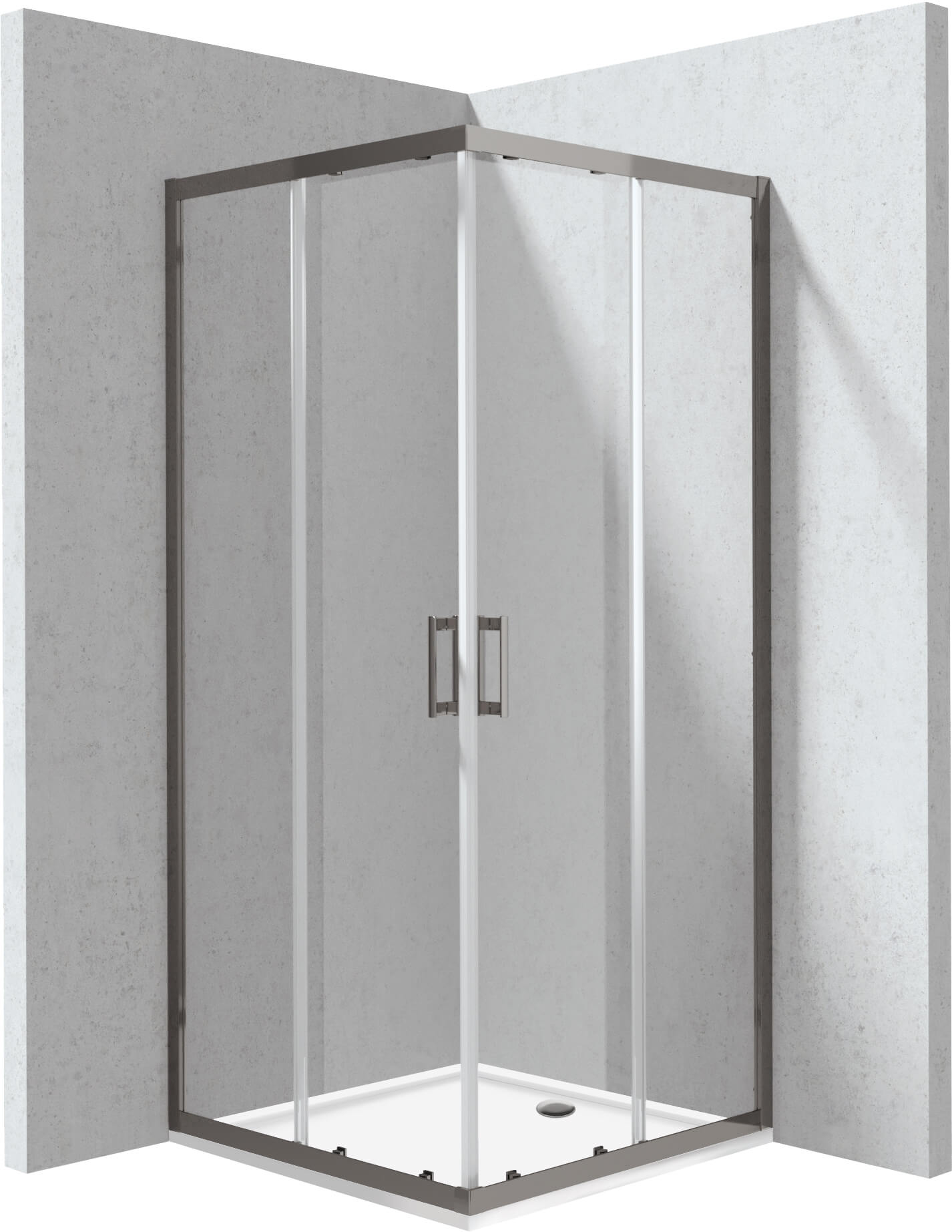 Deante Funkia Evo zuhanykabin zuhanytállal 90x90 cm négyzet grafit matt/átlátszó üveg KYCPD099P