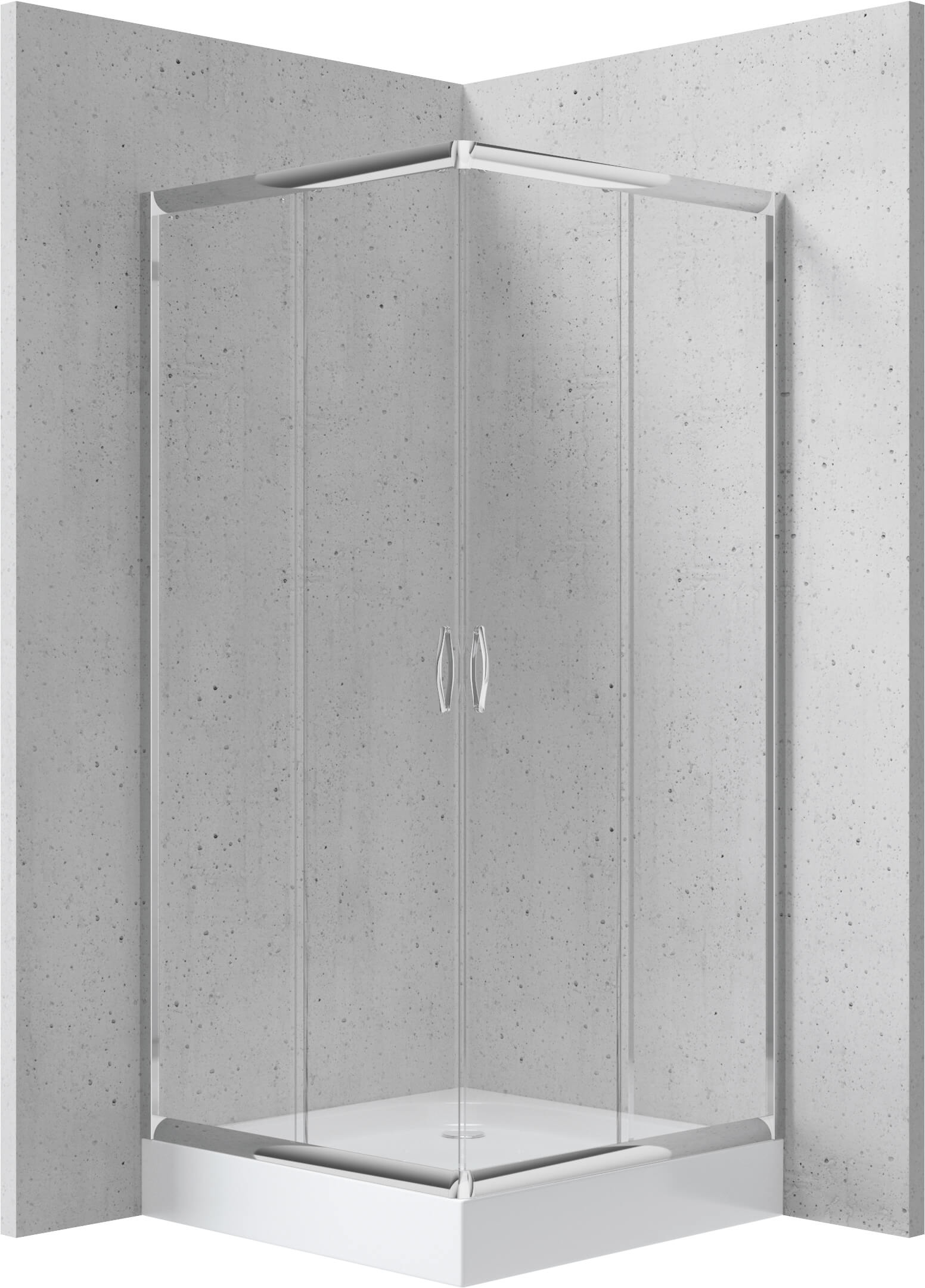 Deante Funkia zuhanykabin zuhanytállal 90x90 cm négyzet króm fényes/átlátszó üveg KYCZ041K