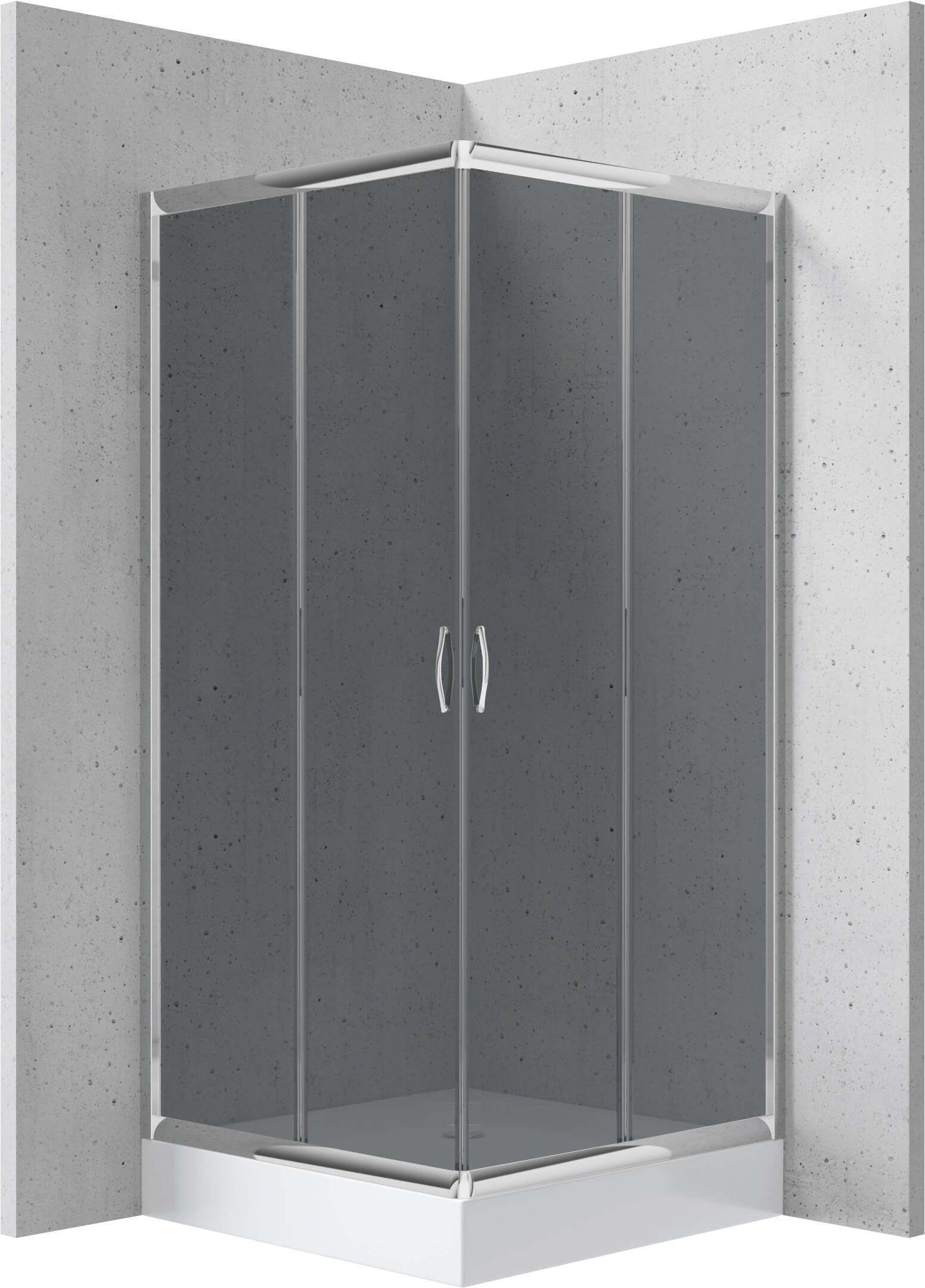 Deante Funkia zuhanykabin zuhanytállal 90x90 cm négyzet króm fényes/szürke üveg KYCZ441K
