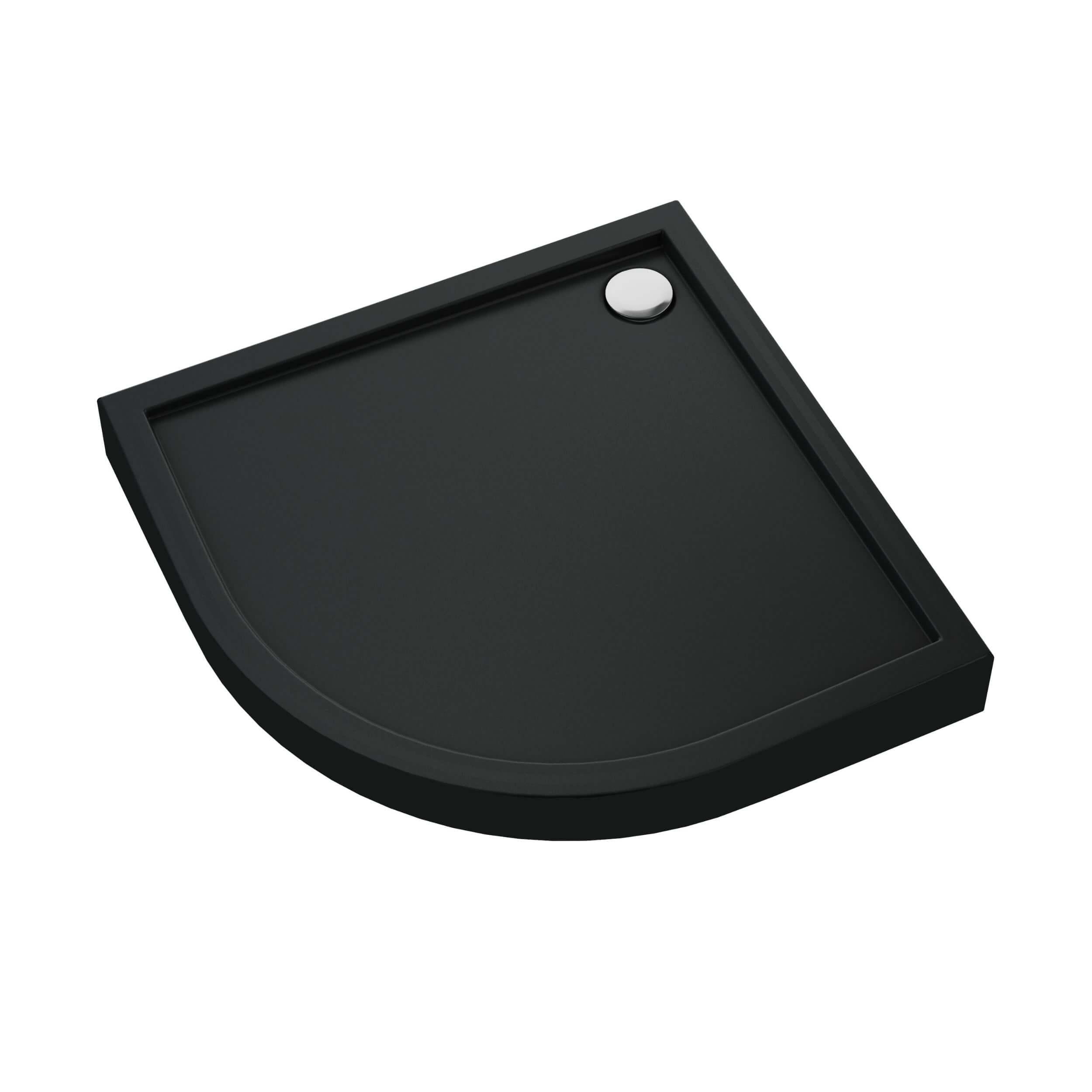Schedpol Competia New Black Mat félkör alakú zuhanytálca 80x80 cm fekete 3.4633/C/MG