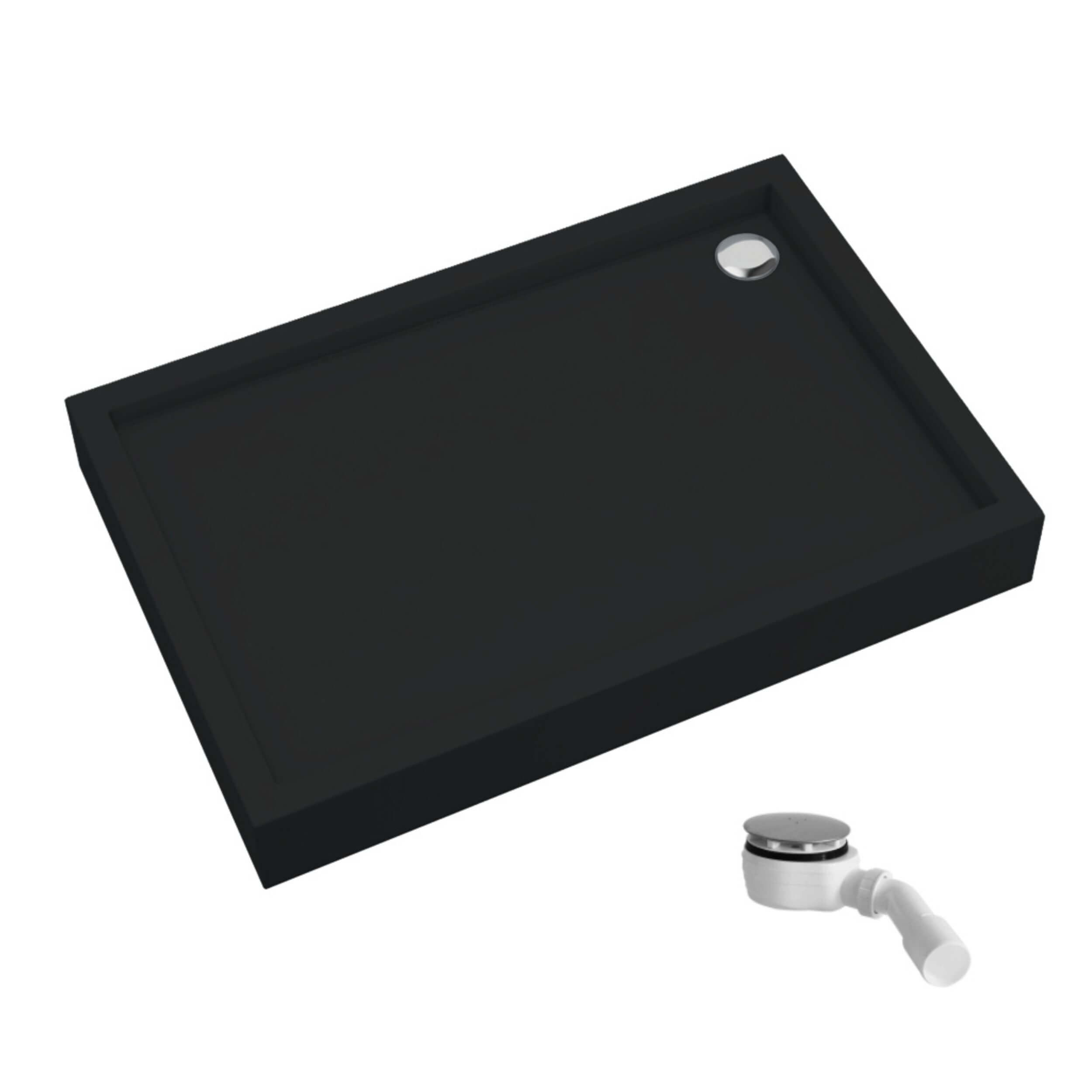 Schedpol Competia New Black Mat téglalap alakú zuhanytálca 100x90 cm fekete 3.4645/C/MG