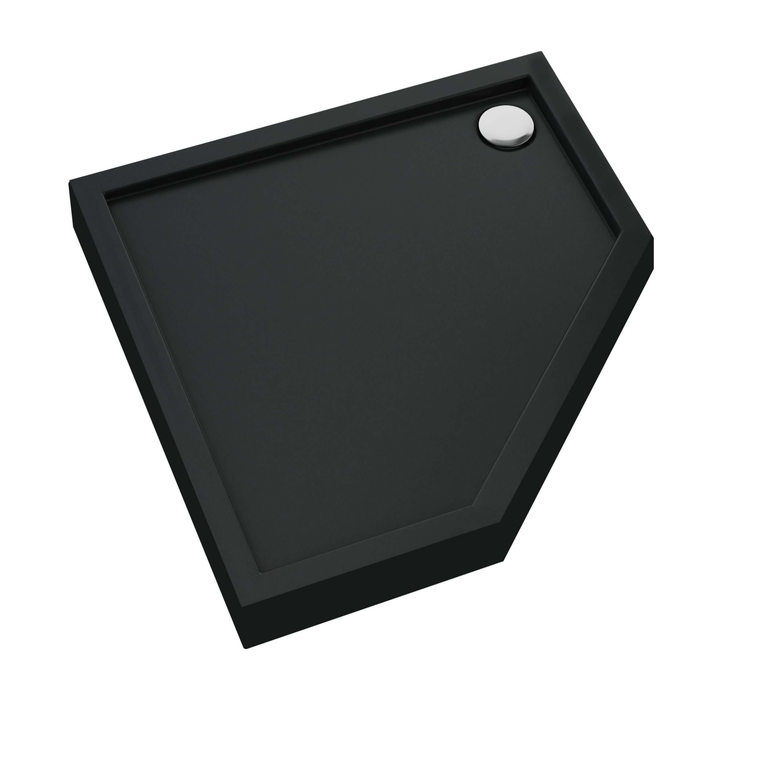 Schedpol Competia New Black Mat ötszögletű zuhanytálca 90x90 cm fekete 3.4698/C/MG