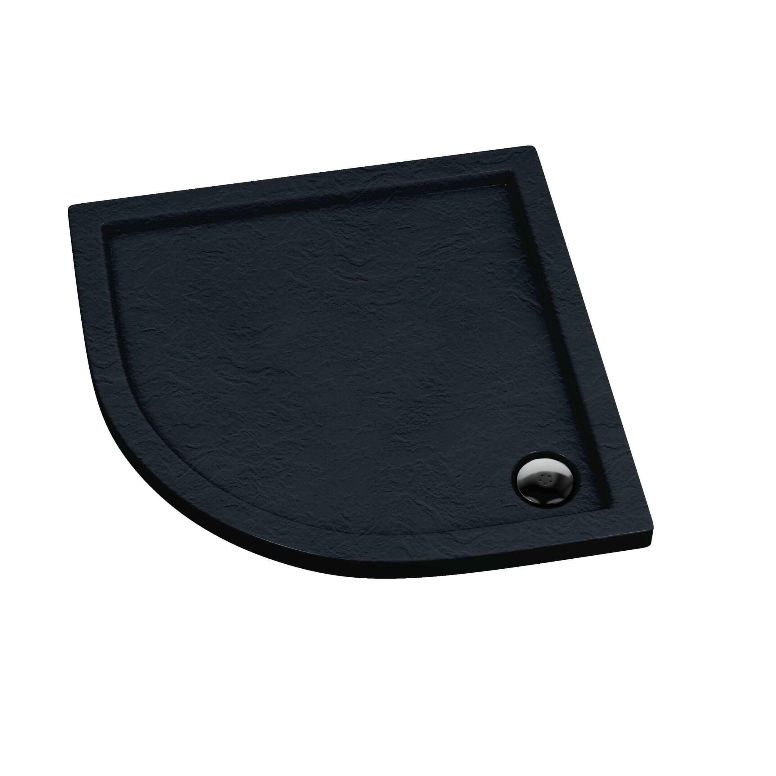 Schedpol Caspar Black Stone félkör alakú zuhanytálca 90x90 cm fekete 3.264/C/ST