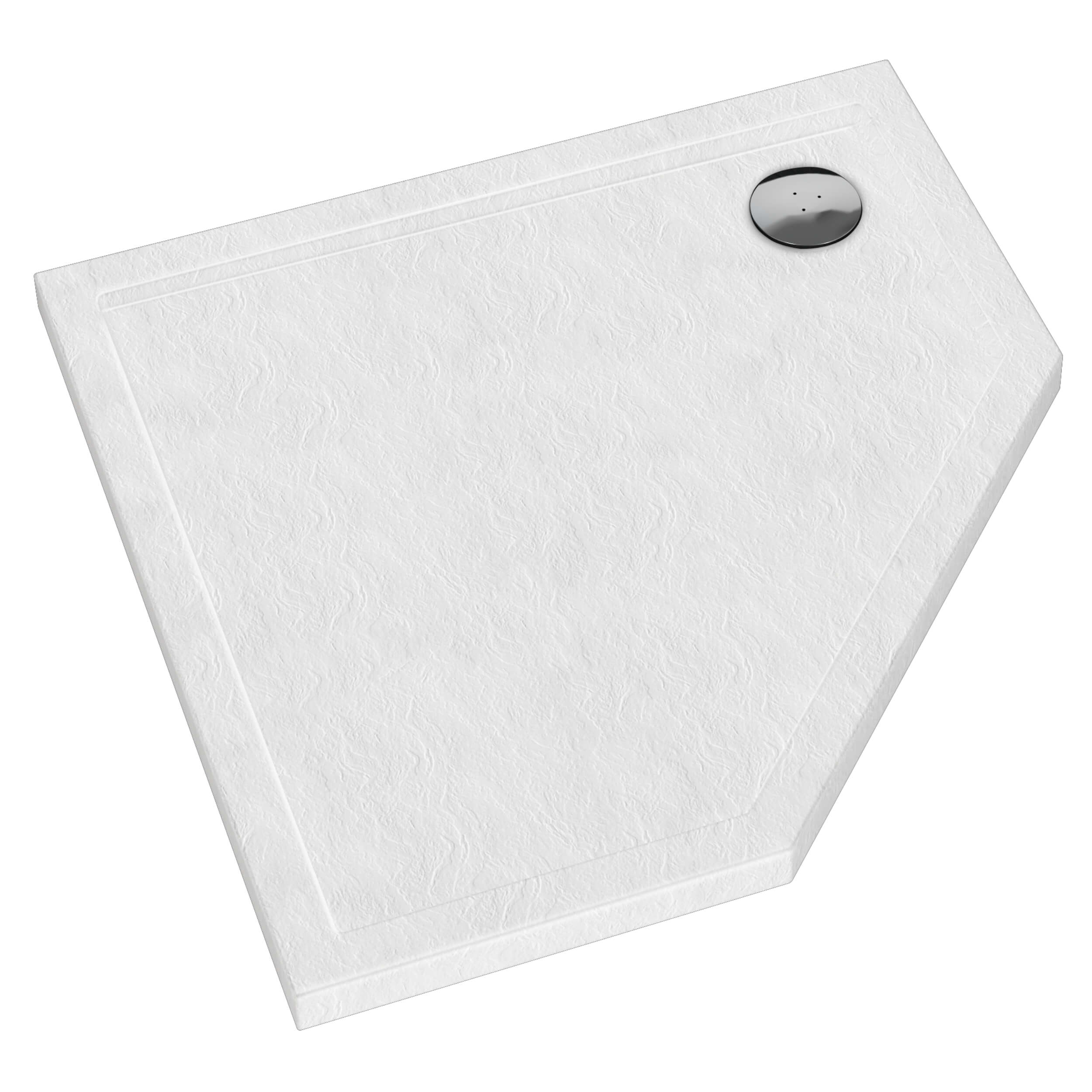 Schedpol Caspar New White Stone ötszögletű zuhanytálca 80x80 cm fehér 3.2397/B/ST