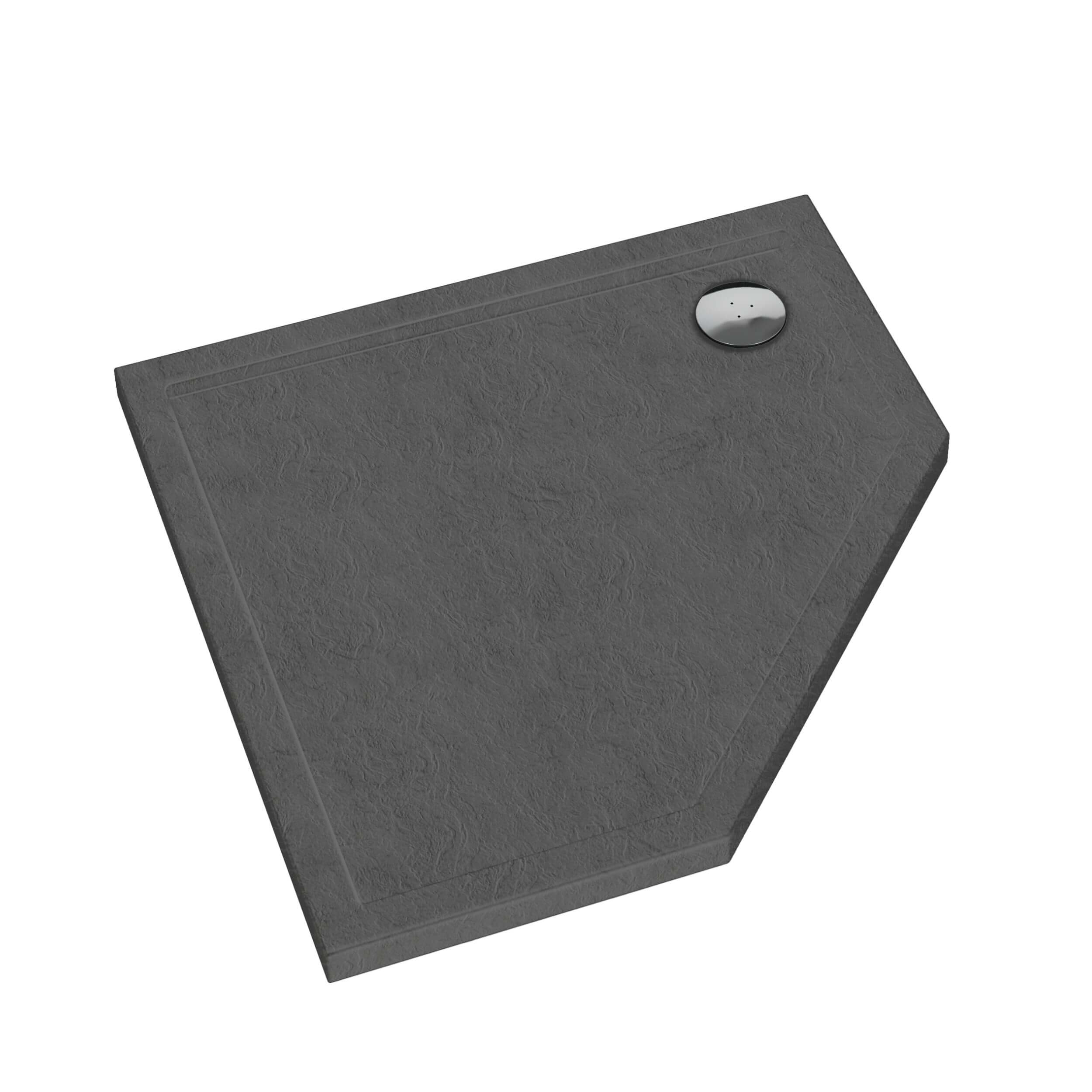 Schedpol Caspar New Grey Stone ötszögletű zuhanytálca 80x80 cm szürke 3.2397/S/ST