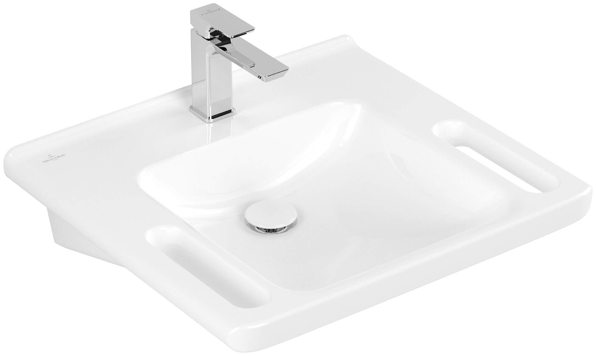 Villeroy & Boch ViCare mosdótál 60x55 cm négyszögletes klasszikus fehér fényes 4A6861R1