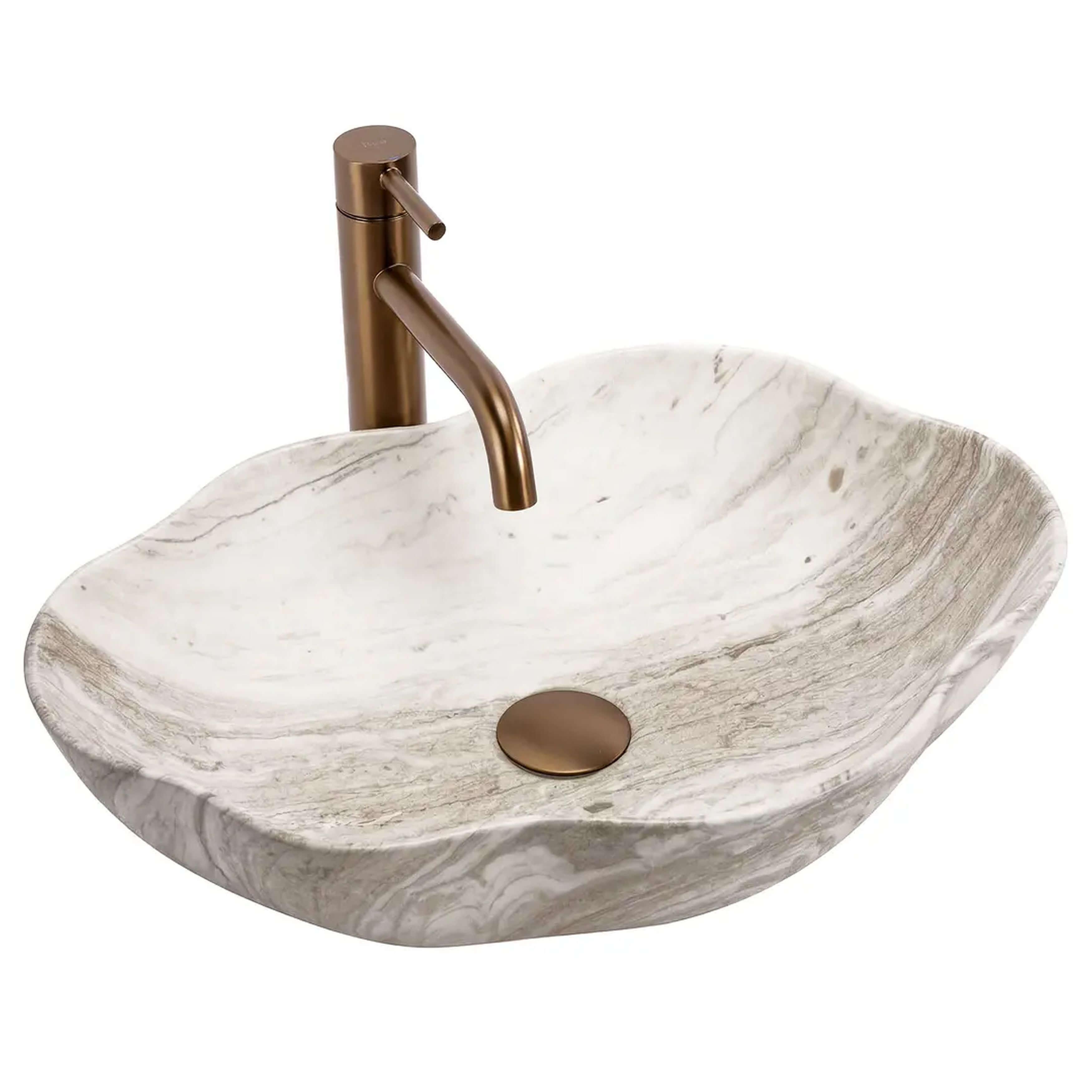 Rea Pearl mosdótál 50.5x38 cm mosdótálak barna/bézs matt REA-U0618