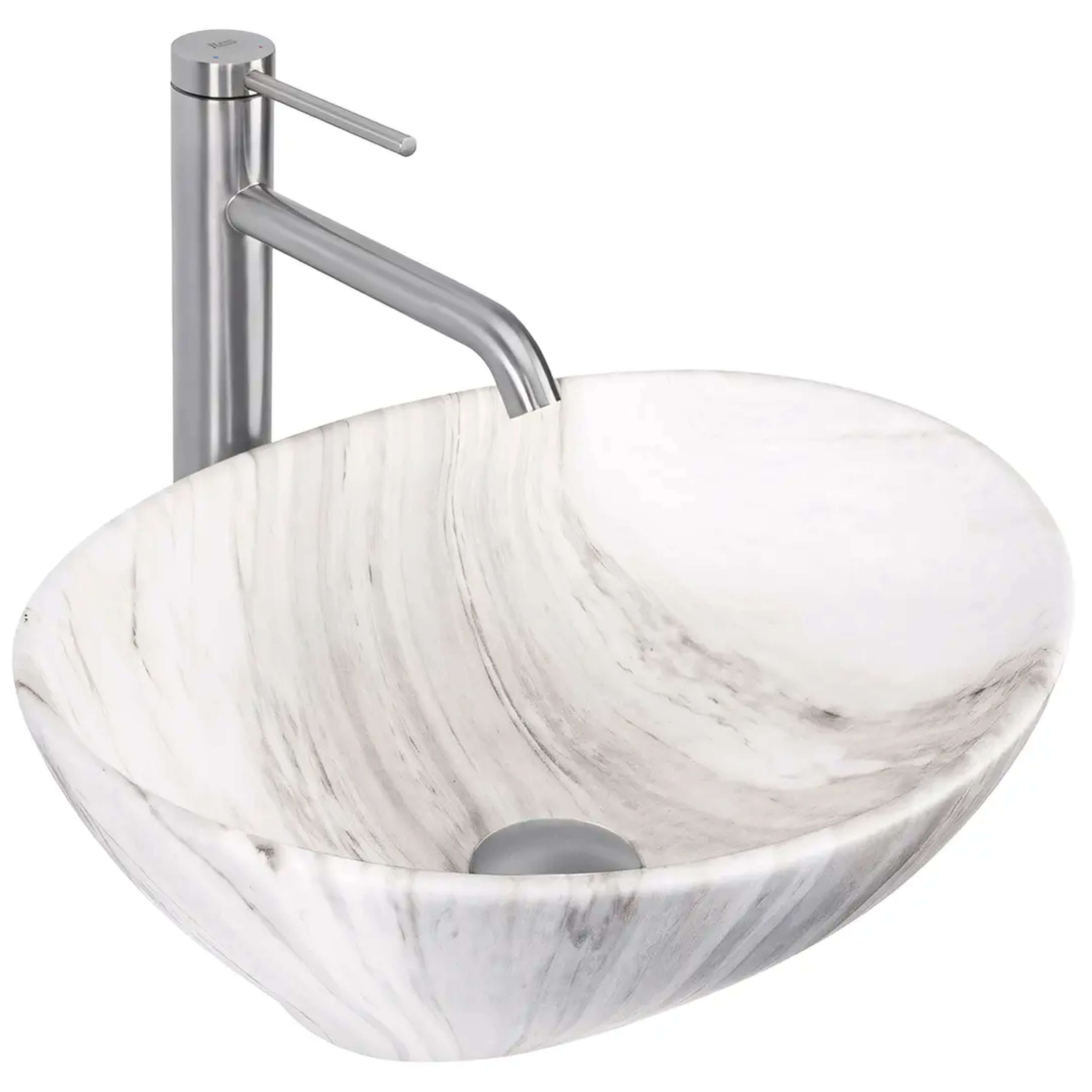 Rea Sofia mosdótál 41x34.5 cm ovális mosdótálak szürke/kő matt REA-U6362