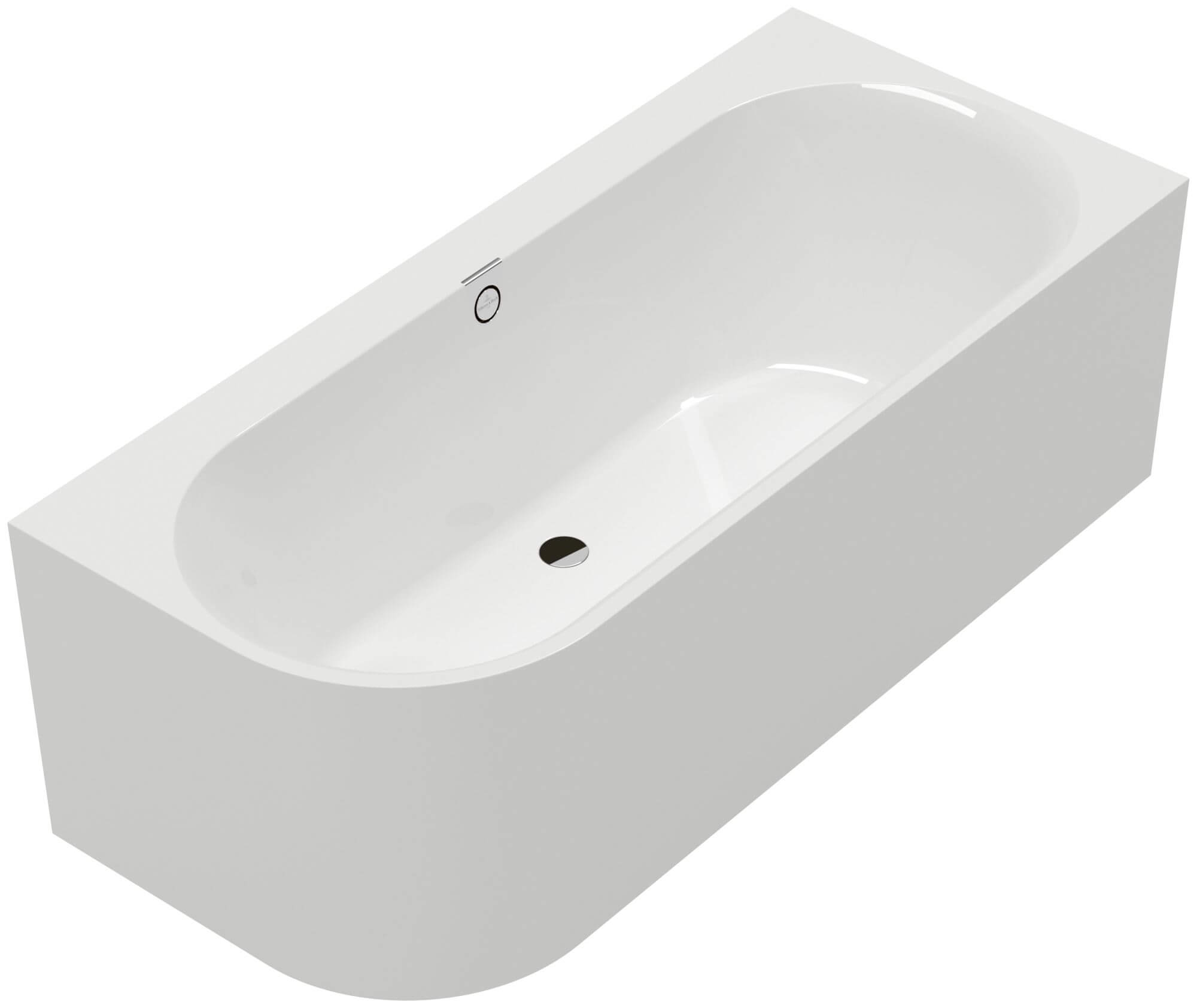Villeroy & Boch Oberon 2.1 fal mellé szerelhető fűrdőkád 180x80 cm fehér UBQ180OBN9CR00VD01