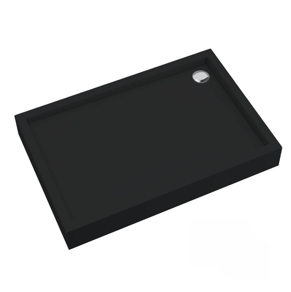 Schedline Cameron Black Mat téglalap alakú zuhanytálca 100x90 cm fekete 3ST.C1P-90100/C/MG
