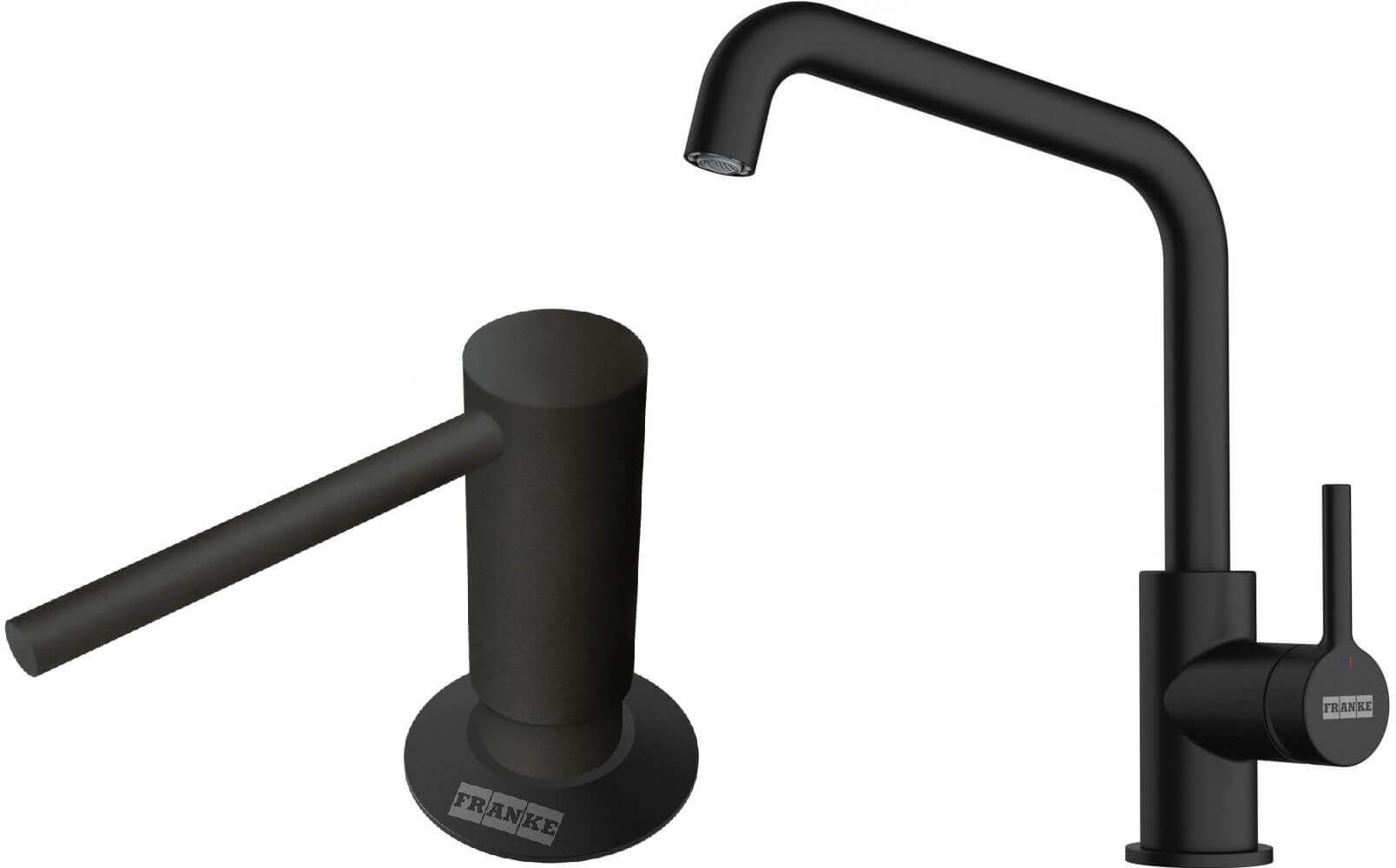 Készlet konyhai csaptelep Franke Lina 115.0728.474, folyadékadagoló Franke Comfort 112.0753.277