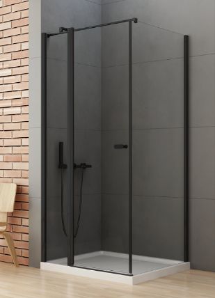 New Trendy New Soleo Black zuhanykabin 100x70 cm négyszögletes fekete /átlátszó üveg K-0682-WP