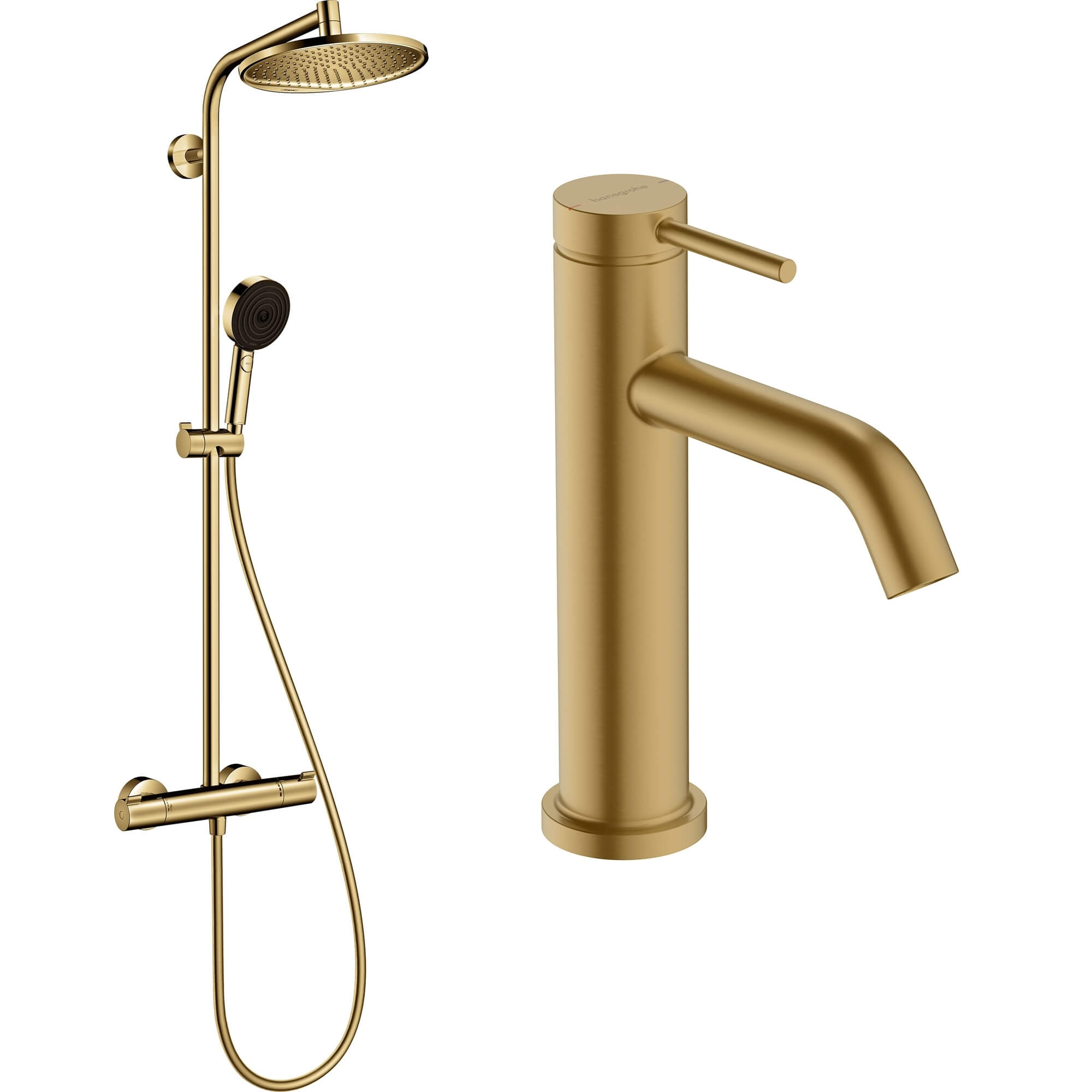 Hansgrohe Crometta fűrdőszoba készlet fal termosztáttal trópusi zuhany opcióval arany 88002389