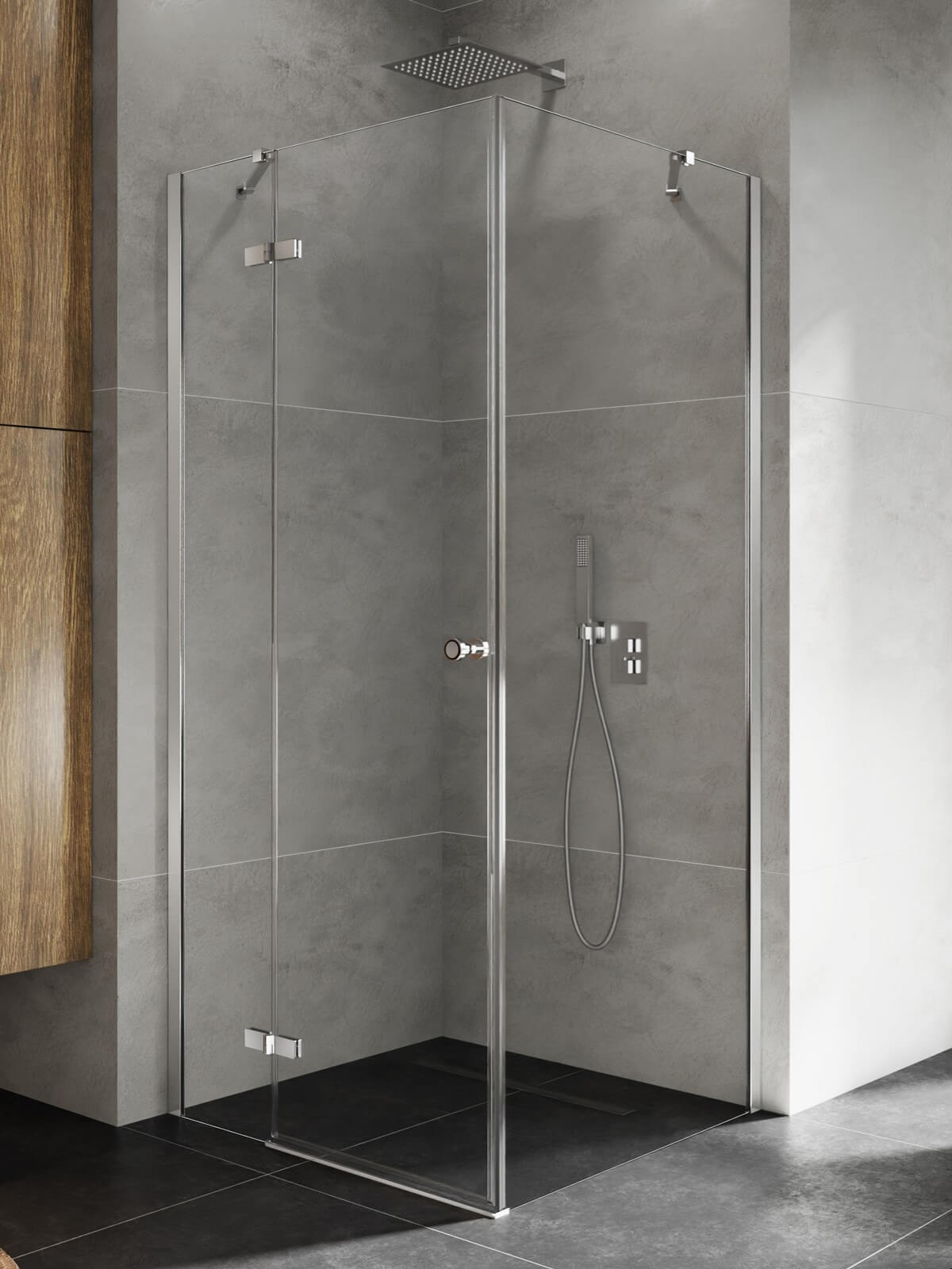 New Trendy Kalibra zuhanykabin 100x90 cm négyszögletes króm fényes/átlátszó üveg K-5008