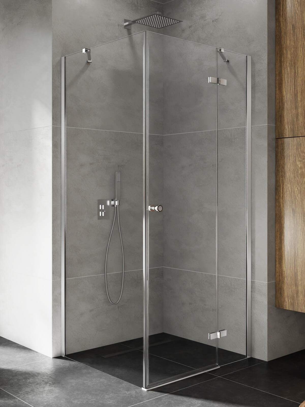 New Trendy Kalibra zuhanykabin 110x90 cm négyszögletes króm fényes/átlátszó üveg K-5035