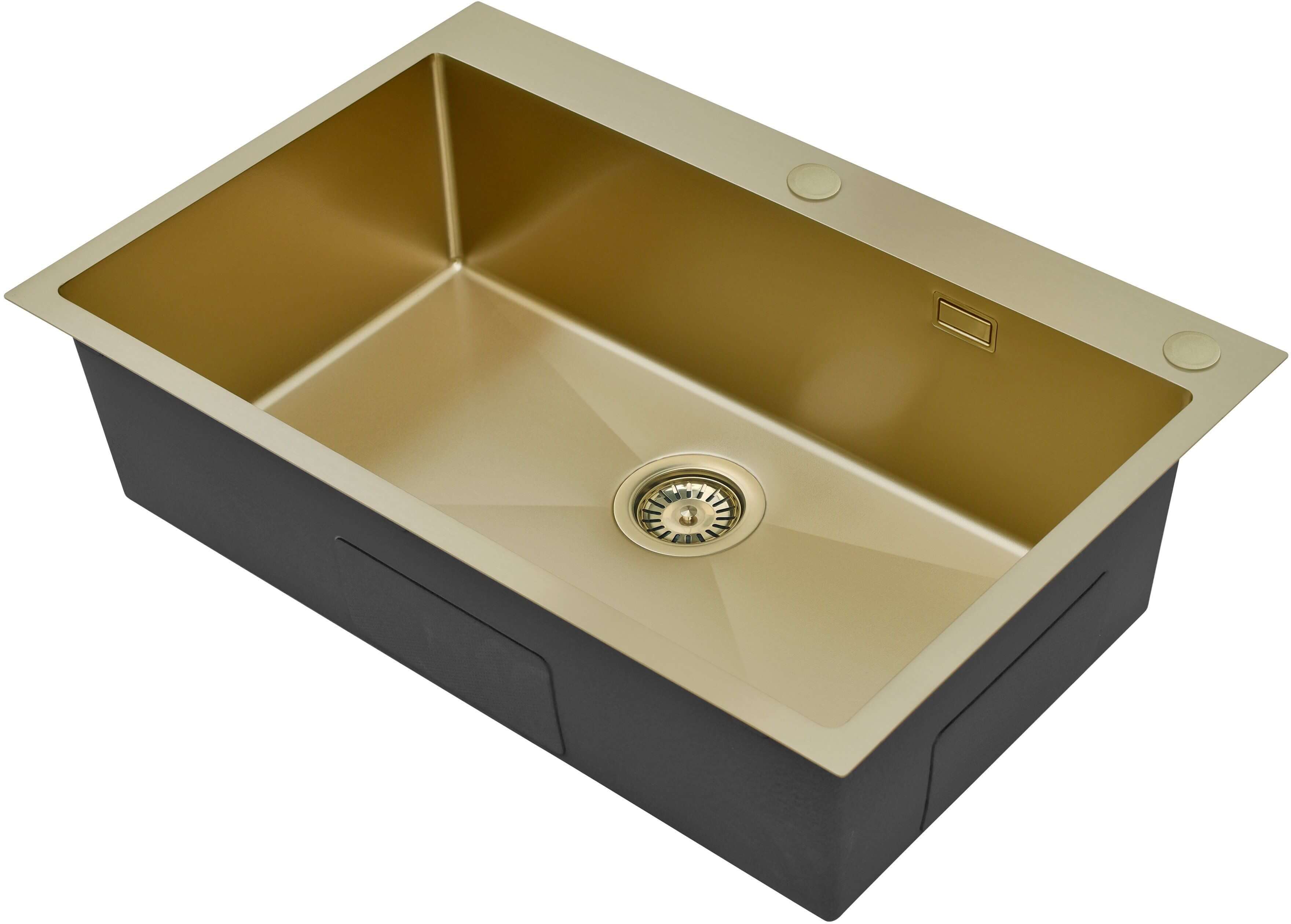 Ruvetti Masivo mosogató adagolóval 76x50 cm arany 5002M_PVD_CH80_W