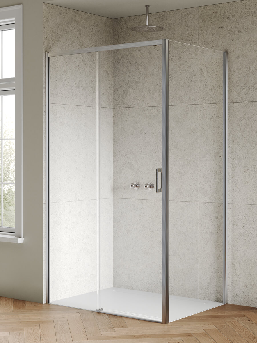 New Trendy Prime Nickel Brushed zuhanykabin 120x100 cm négyszögletes nikkel csiszolt/átlátszó üveg D-1345A/D-0527B