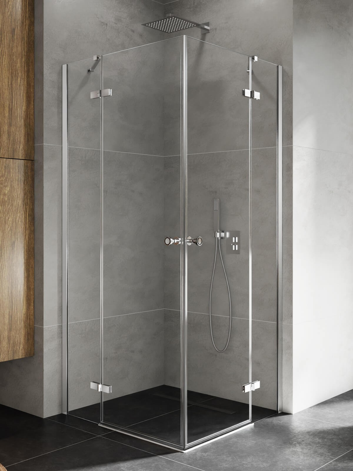 New Trendy Kalibra zuhanykabin 110x110 cm négyzet króm fényes/átlátszó üveg K-5093