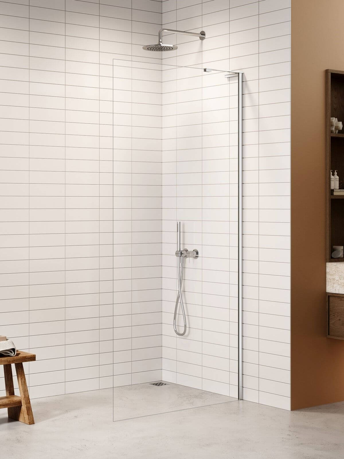 New Trendy Nesta zuhanykabin fal walk-in 100 cm króm fényes/átlátszó üveg K-1717-WL