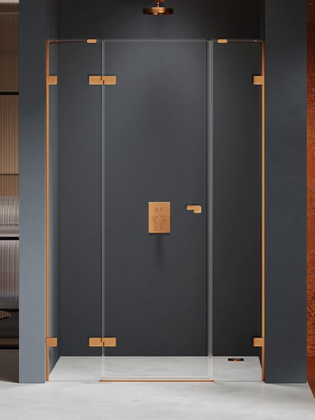 New Trendy Eventa Copper Brushed zuhanyajtók 170 cm dönthető réz csiszolt/átlátszó üveg EXK-8006