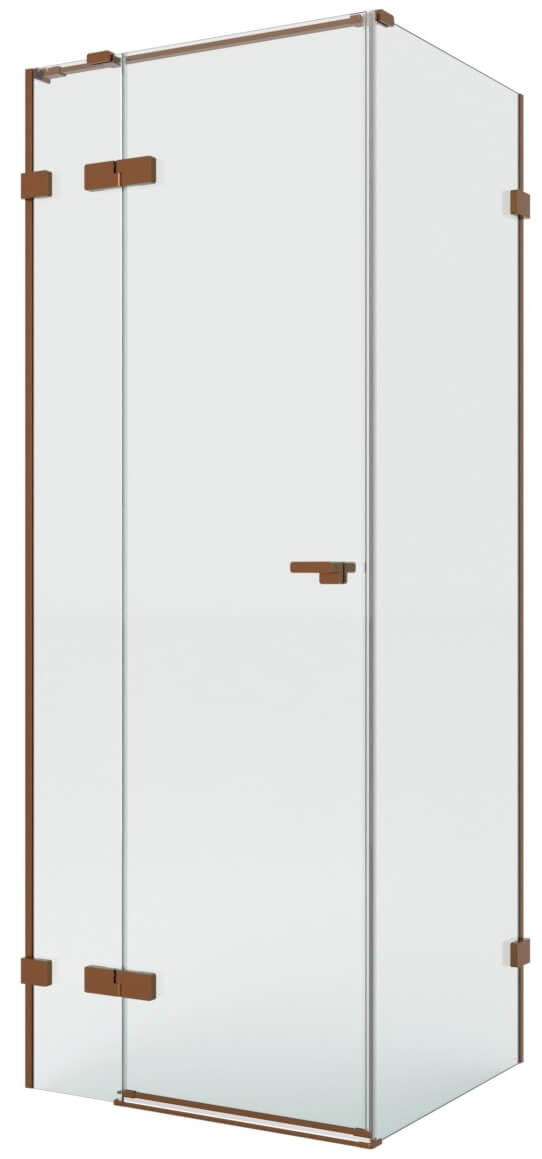 New Trendy Eventa Copper Brushed zuhanykabin 120x90 cm négyszögletes réz csiszolt/átlátszó üveg EXK-8019