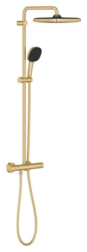 Grohe Vitalio Comfort zuhany készlet fal termosztáttal trópusi zuhany opcióval Brushed Cool Sunrise 26696GN1
