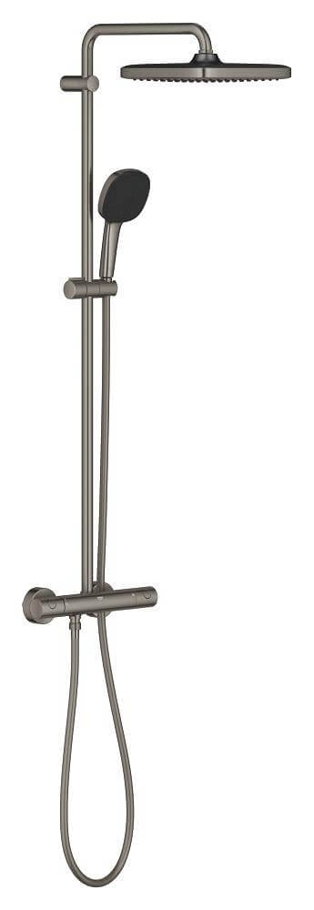 Grohe Vitalio Comfort zuhany készlet fal termosztáttal trópusi zuhany opcióval Brushed Hard Graphite 26696AL1