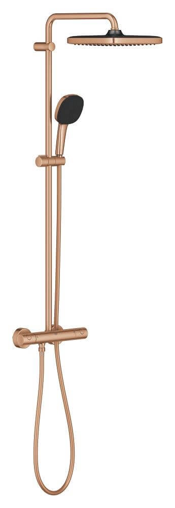Grohe Vitalio Comfort zuhany készlet fal termosztáttal trópusi zuhany opcióval Brushed Warm Sunset 26696DL1